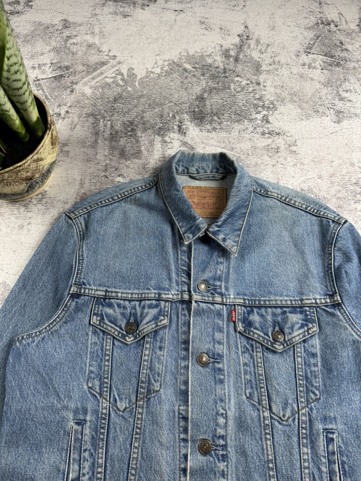 Levi's Levis Trucker Western Blue Men’s Large Pocket Vintage 90s Denim Jeans Jacket Size US L / EU 52-54 / 3 - 7 Thumbnail