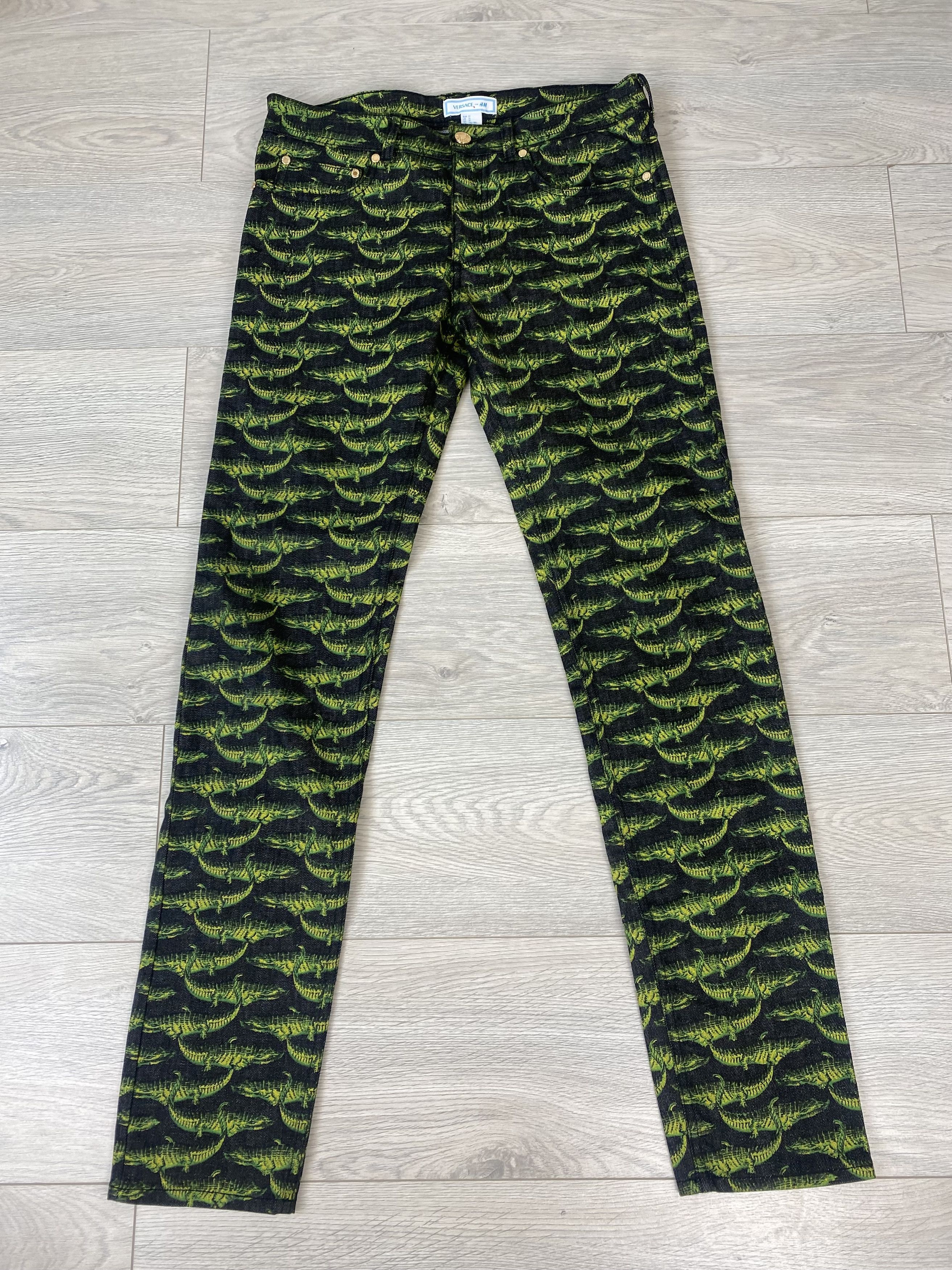 Versace FW11 Versace X H&M Crocodile All Over Printed Denim Pants Size US 31 - 3 Thumbnail
