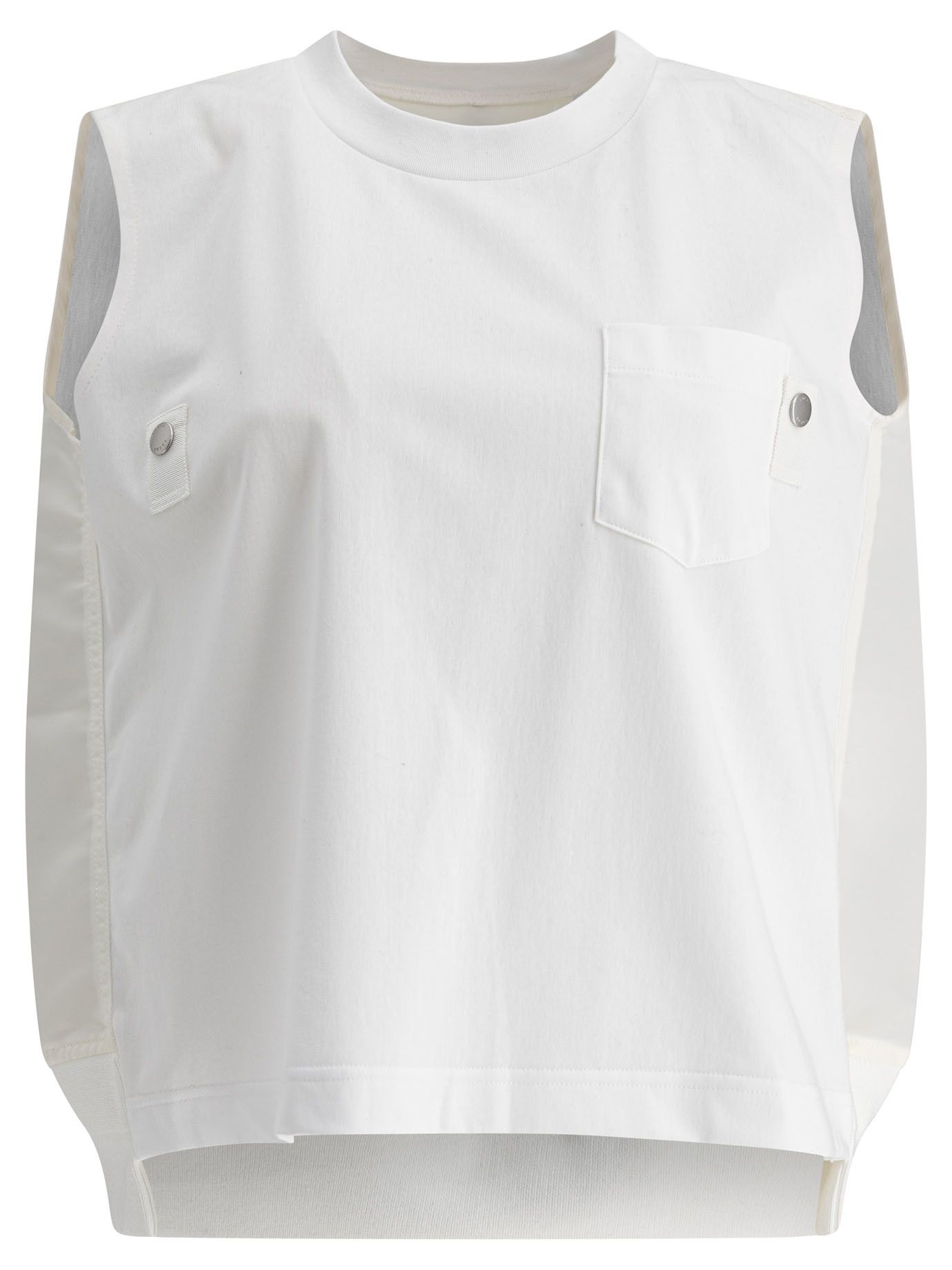 Sacai Cotton Jersey And Nylon Twill Tank Top Size M / US 6-8 / IT 42-44 - 1 Thumbnail