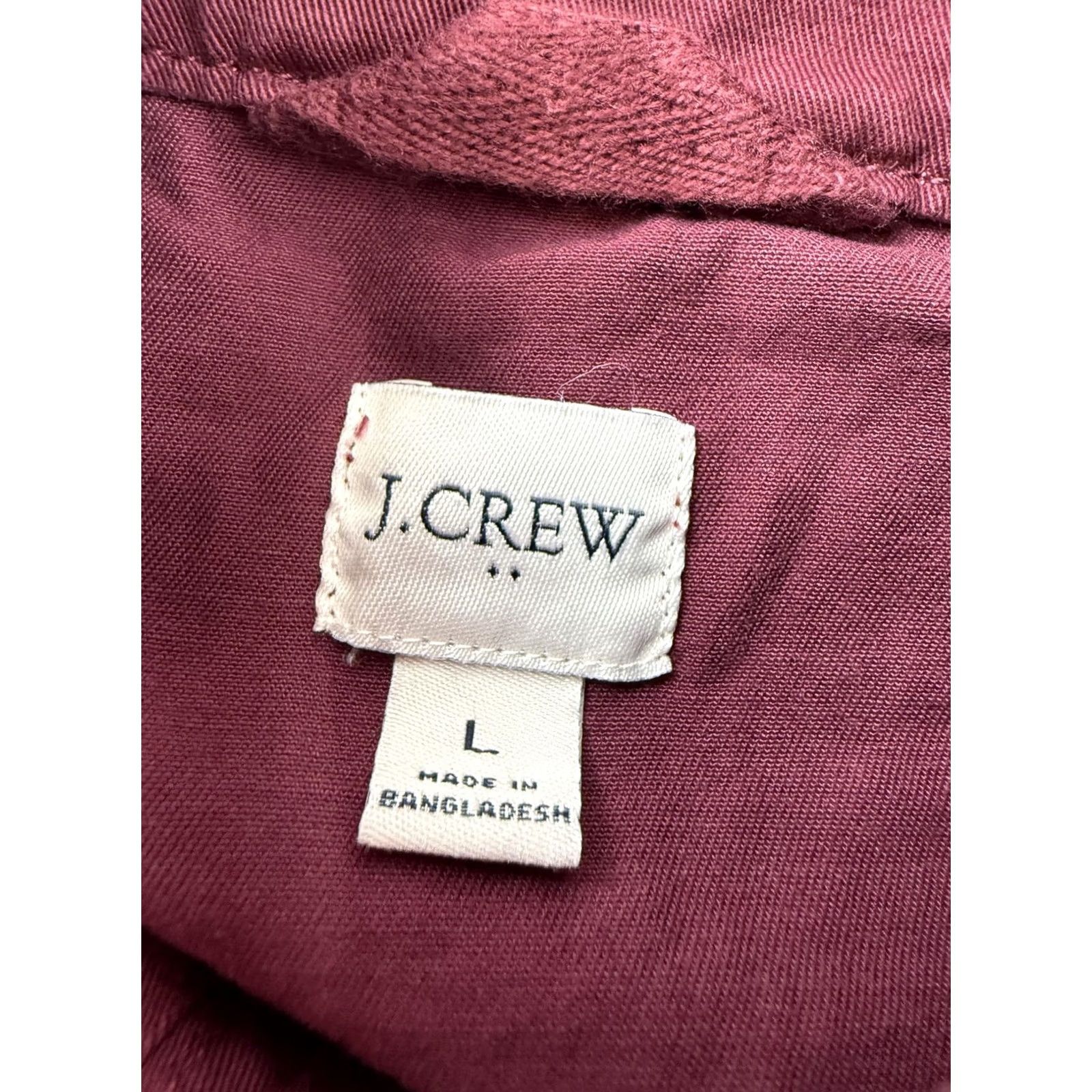 J.Crew J.Crew Jacket Womens Large Red Twill Military Utility Snap Front Pockets Size L / US 10 / IT 46 - 2 Thumbnail