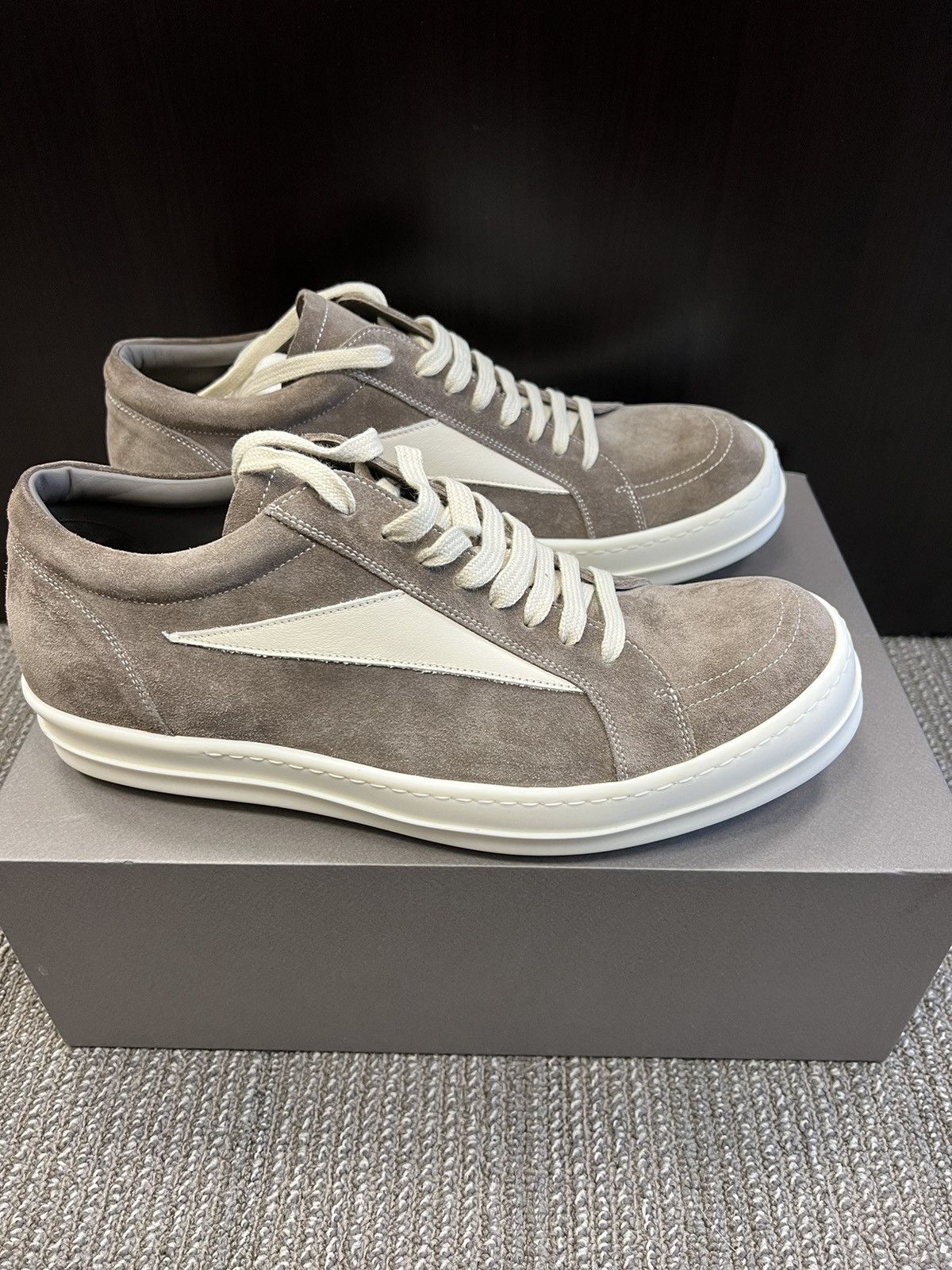 Rick Owens Rick Owens Low Top Suede Vintage Sneakers Dust/Milk | Grailed