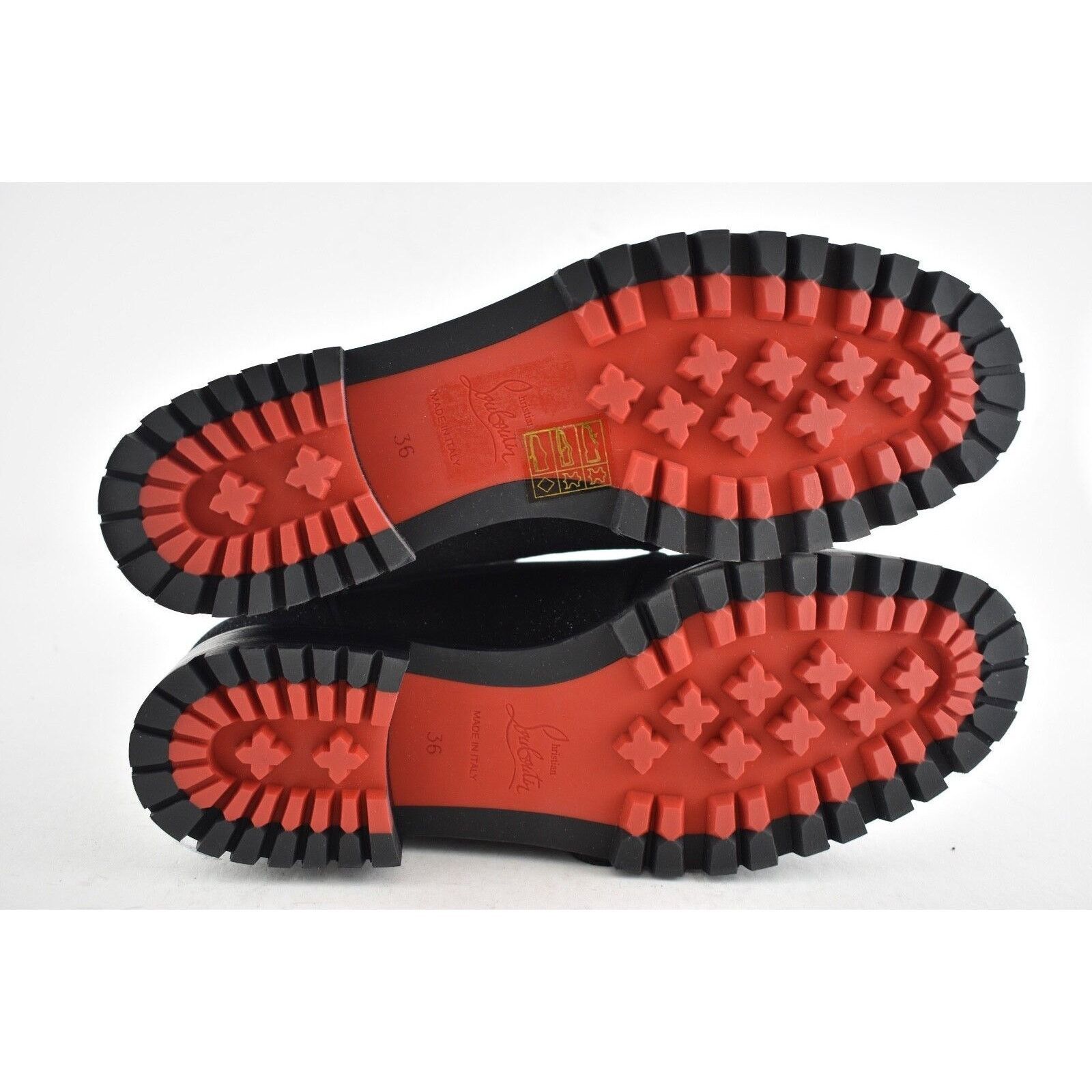 Christian Louboutin Christian Louboutin Who Runs Flat Crosta Star Black Combat Size US 6 / IT 36 - 11 Thumbnail