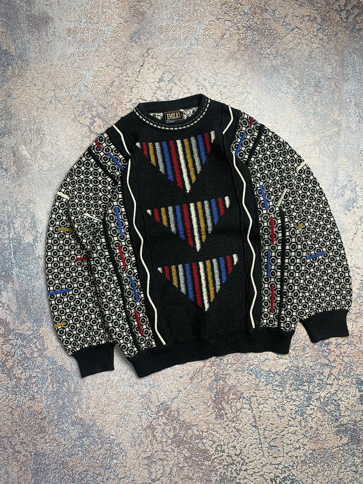 Coogi Crazy vintage 90s Coogi style baggy knitwear thick sweater Size US L / EU 52-54 / 3 - 1 Thumbnail