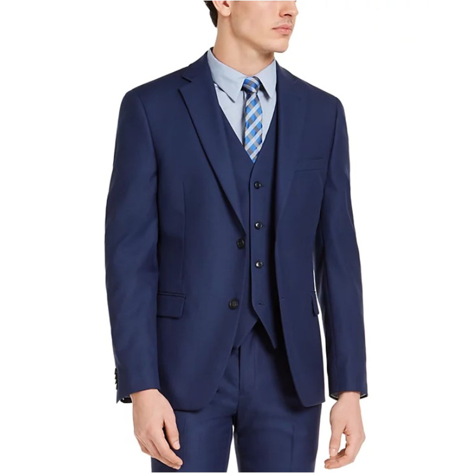 Alfani Alfani Men's Blue Classic Wrinkle Resistant Suit Jacket 40S Size 40S - 1 Thumbnail