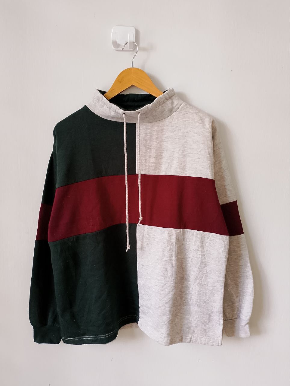 Vintage Vintage PRESTIGE GLOBAL Colour Block Rayon Sweatshirt Size US M / EU 48-50 / 2 - 1 Thumbnail
