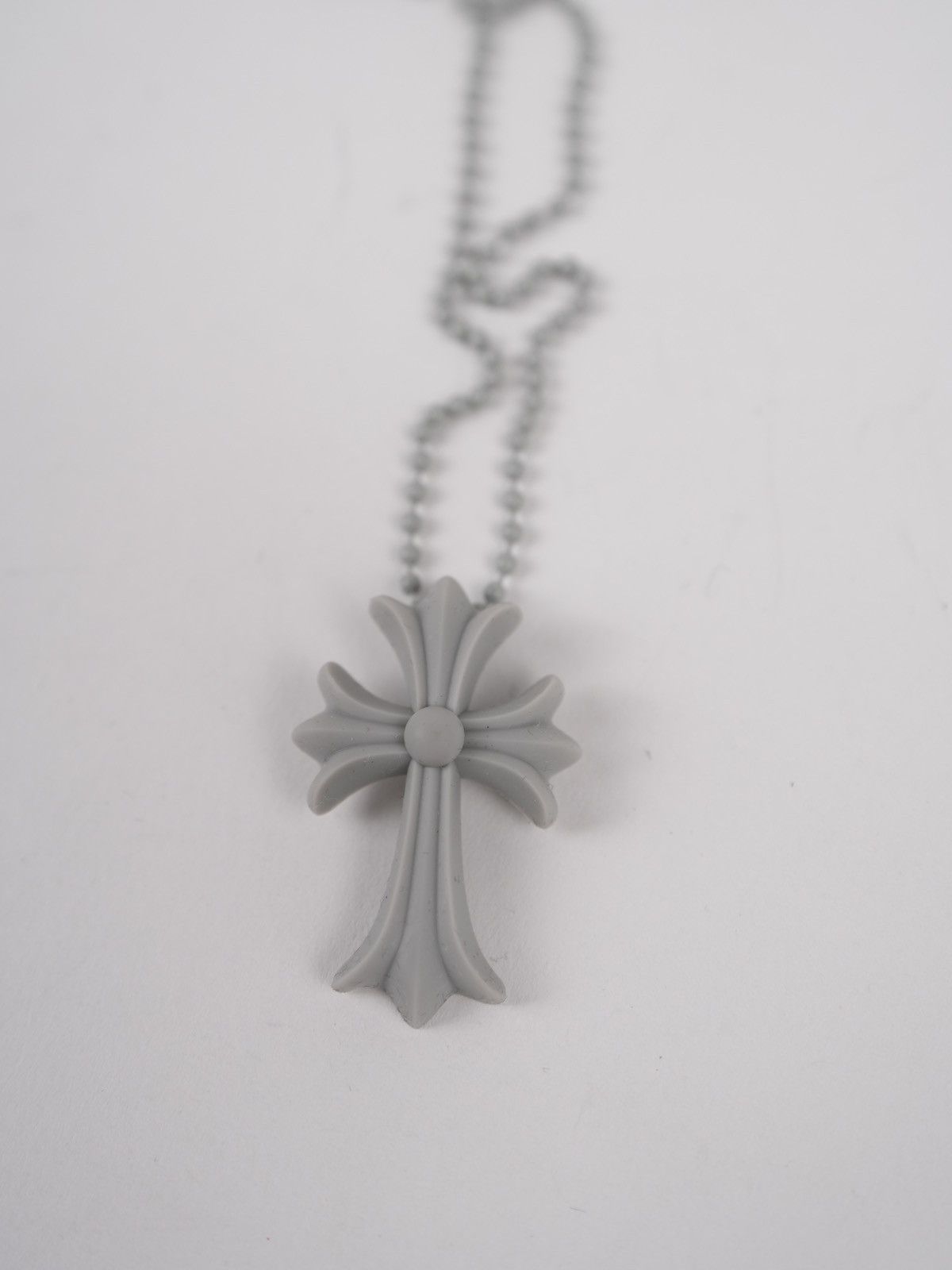 image of Chrome Hearts Silicon Cross Chain in Grey, Men's