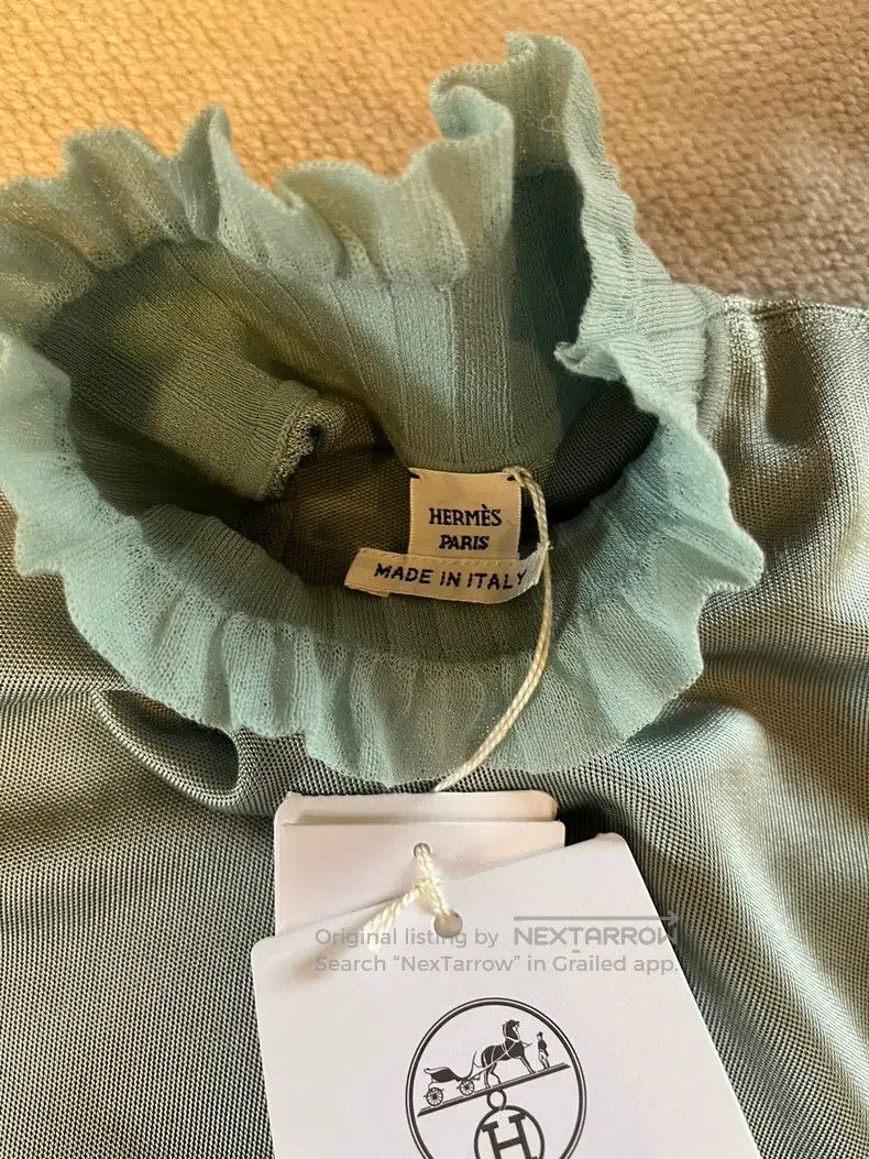 Hermes Hermes Silk under shirt with ruffle high neck Size XS / US 0-2 / IT 36-38 - 2 Thumbnail