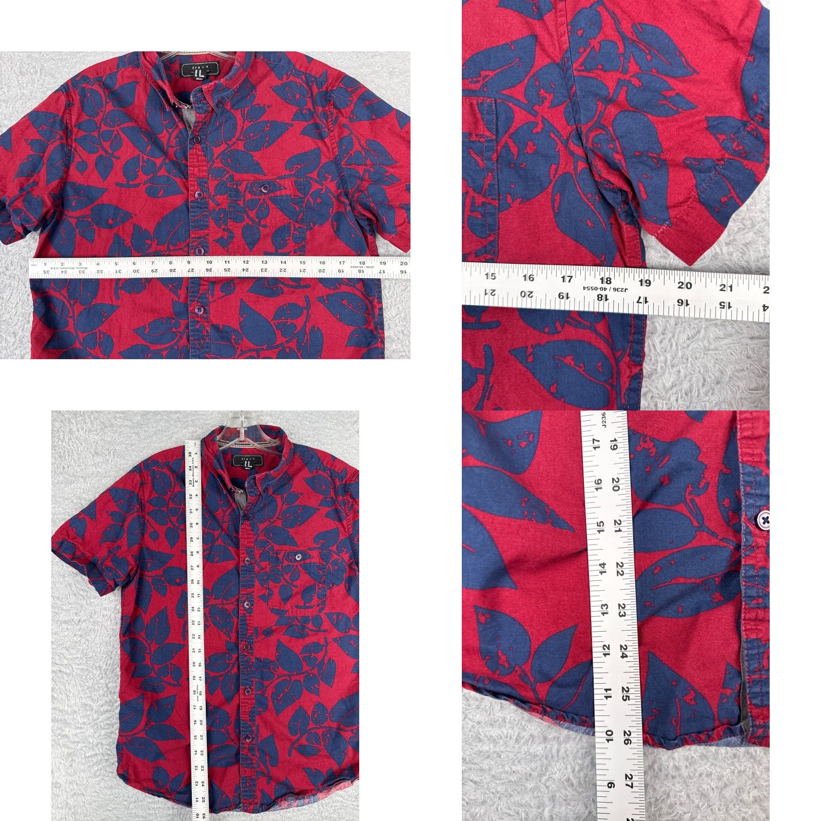 21 Men 21 MEN Men's Hawaiian Shirt Cotton Button-Up Short Sleeve XS Pink Floral Mens Size US XS / EU 42 / 0 - 8 Thumbnail