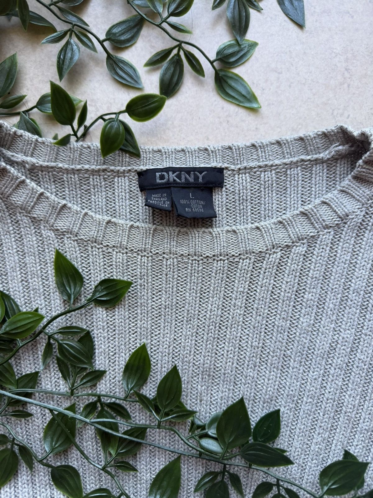 DKNY Vintage y2k sage green DKNY ribbed sweater Size L / US 10 / IT 46 - 2 Thumbnail