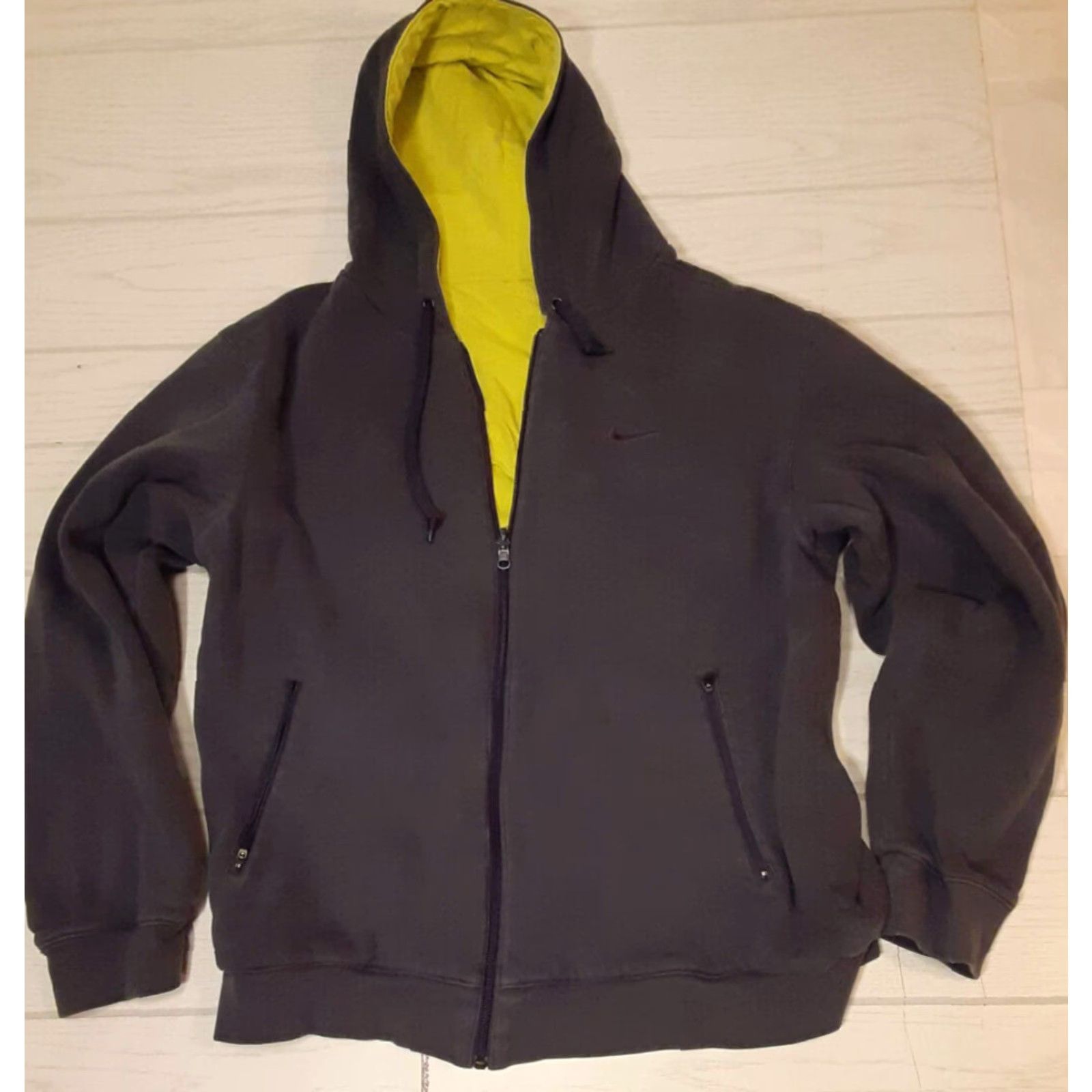 Nike VINTAGE? Pre-Owned Nike Reversable Hooded Jacket Large Dark Green&Lime Green Jacket Mens L Greenhooded Nike Reversable Jacket Size US L / EU 52-54 / 3 - 2 Thumbnail