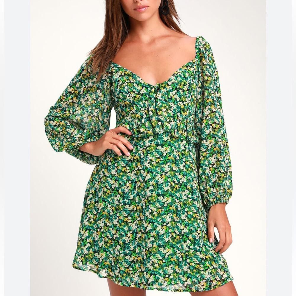 Lulus Lulus l Floral Print Long Sleeve Tie-Front Dress Medium Size M / US 6-8 / IT 42-44 - 10 Thumbnail
