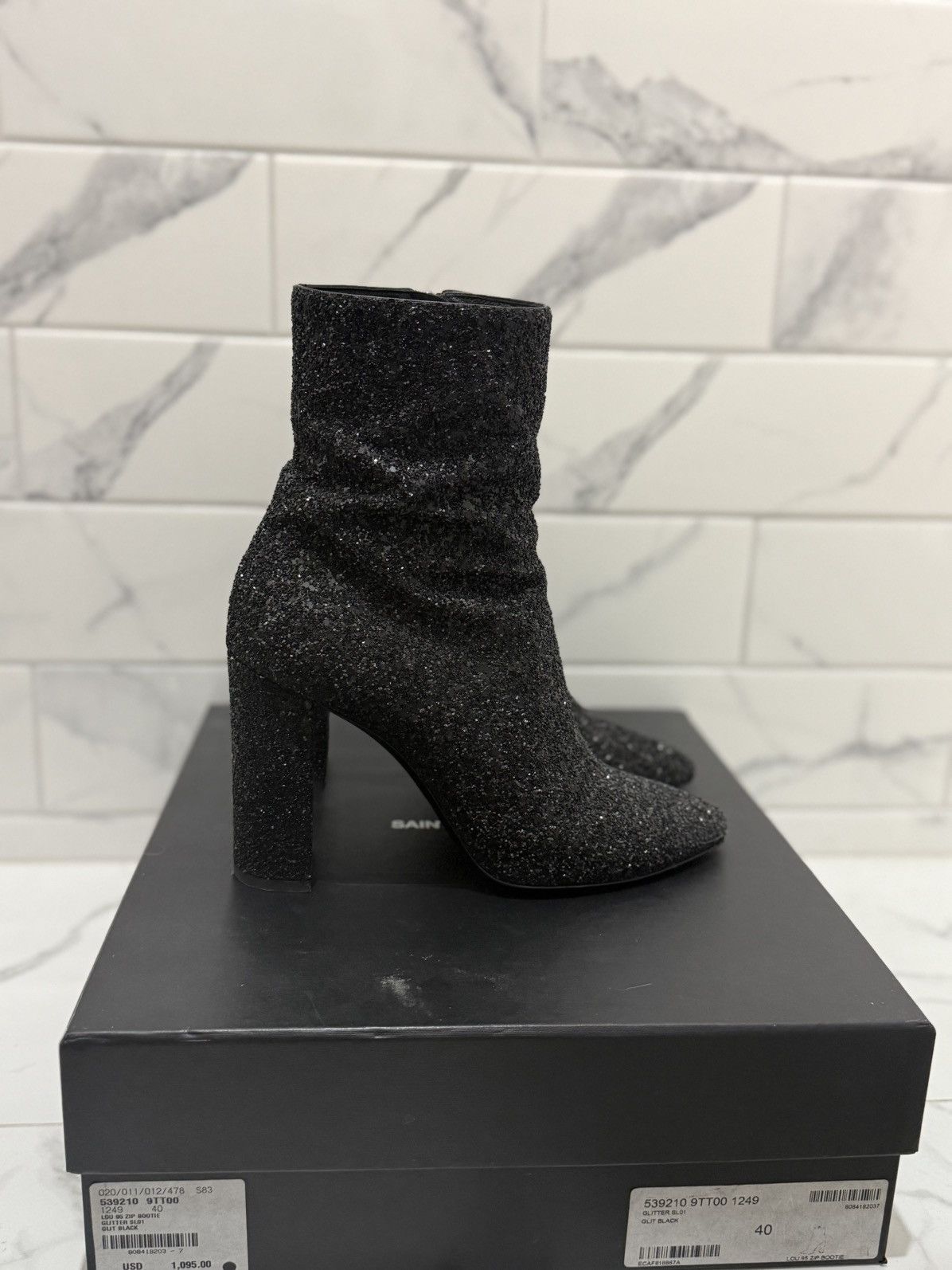 Saint Laurent Paris Saint Laurent Lou Glitter Ankle Boot Size US 9 / IT 39 - 2 Thumbnail