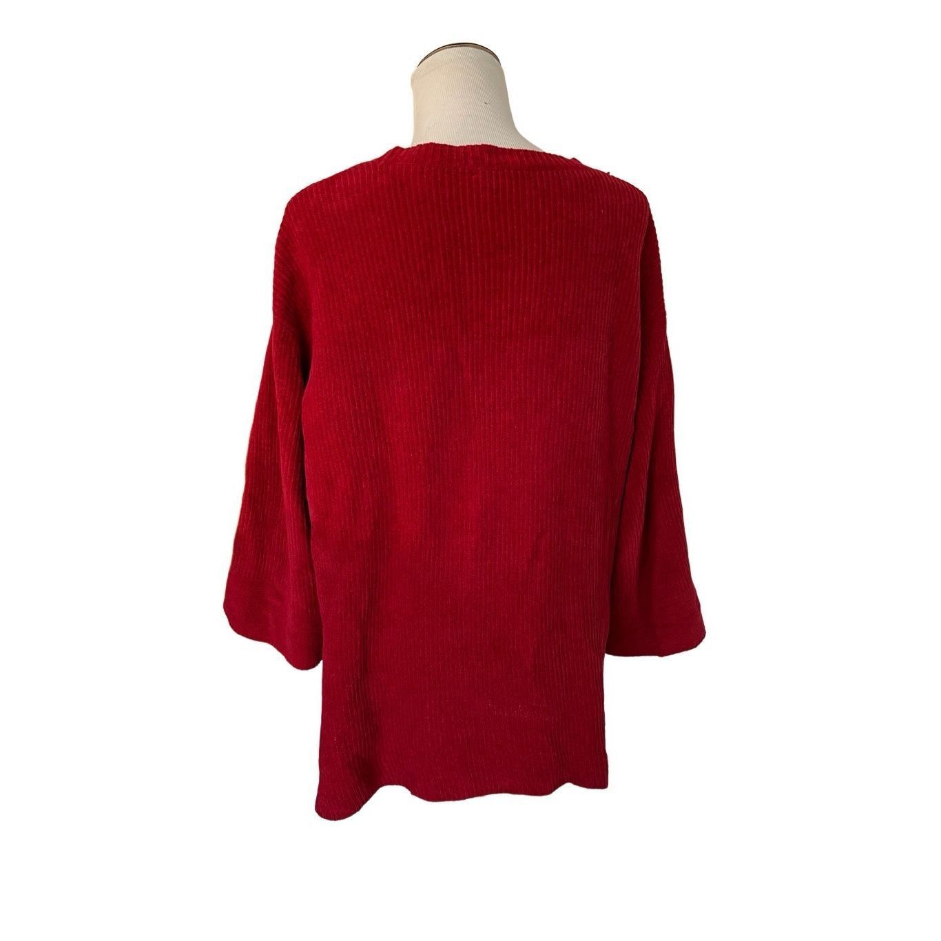 Eileen Fisher Eileen Fisher Red Pullover Sweater Flare Sleeve Womens plus Size XXL / US 16-18 / IT 52-54 - 2 Thumbnail