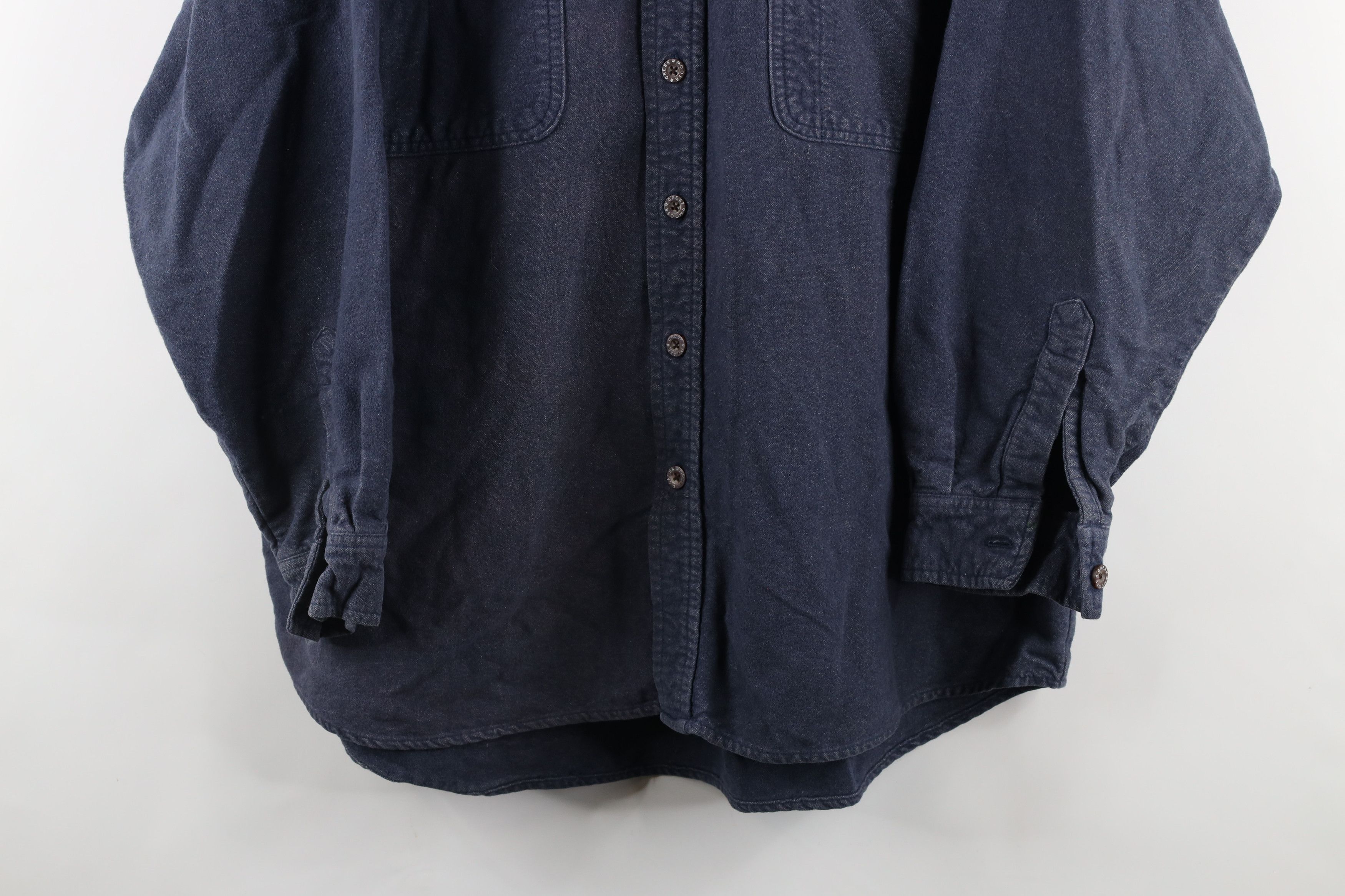 Vintage Vintage 90s Streetwear Heavyweight Cloth Button Shirt Blue Size US XL / EU 56 / 4 - 3 Thumbnail