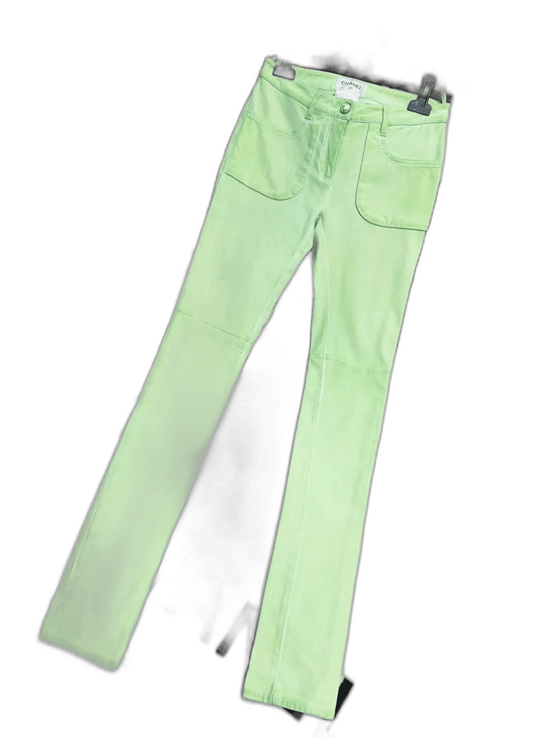 Chanel Chanel Green Casual Long Pants Size 34 Size 34" / US 12 / IT 48 - 1 Thumbnail