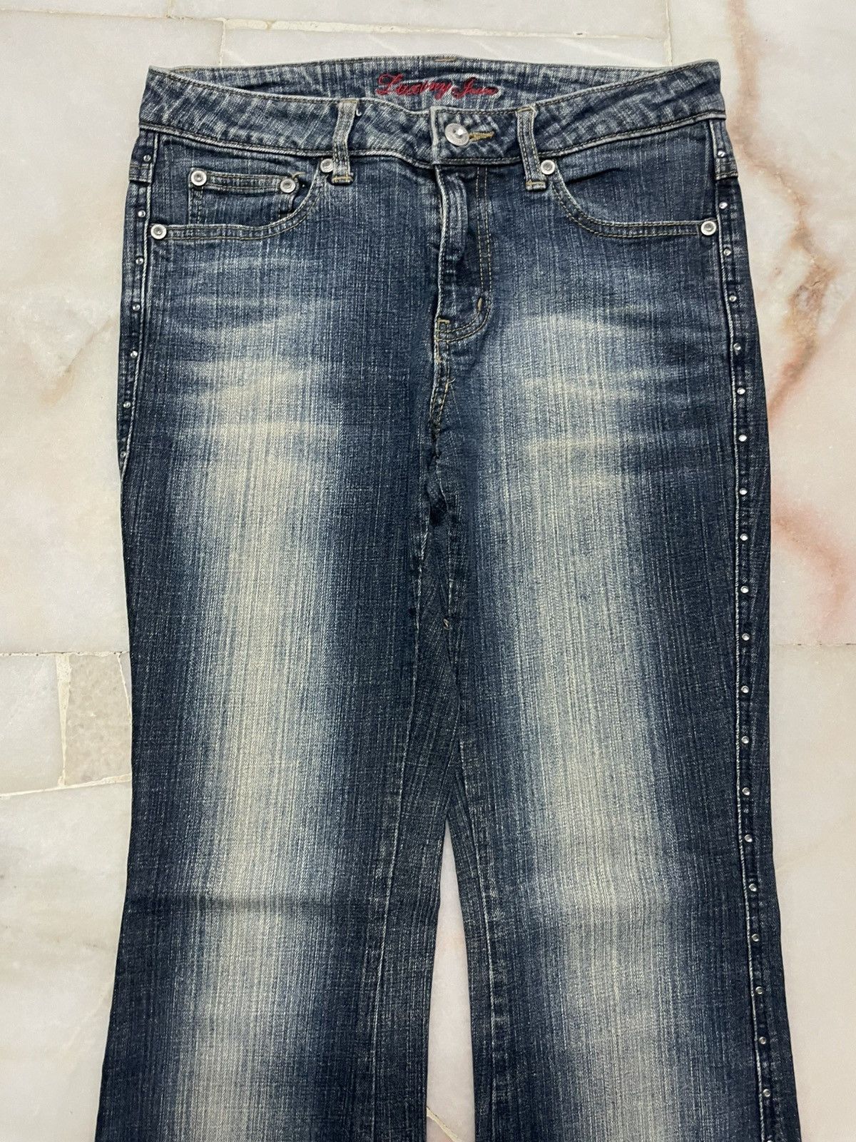 Japanese Brand 💥Bootcut💥Rare Japanese Mudwash Chrome Lace-Up bootcut Jeans Size 27" / US 4 / IT 40 - 3 Thumbnail