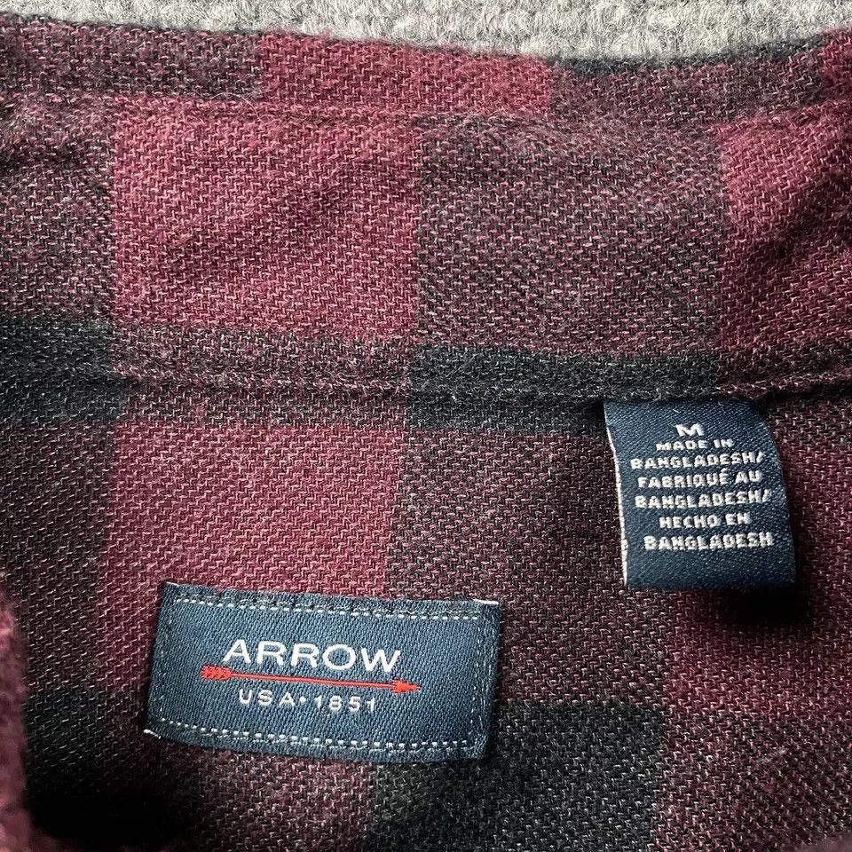 Arrow Arrow Flannel Shirt Adults Medium Buffalo Check Cotton Mens Size US M / EU 48-50 / 2 - 3 Thumbnail