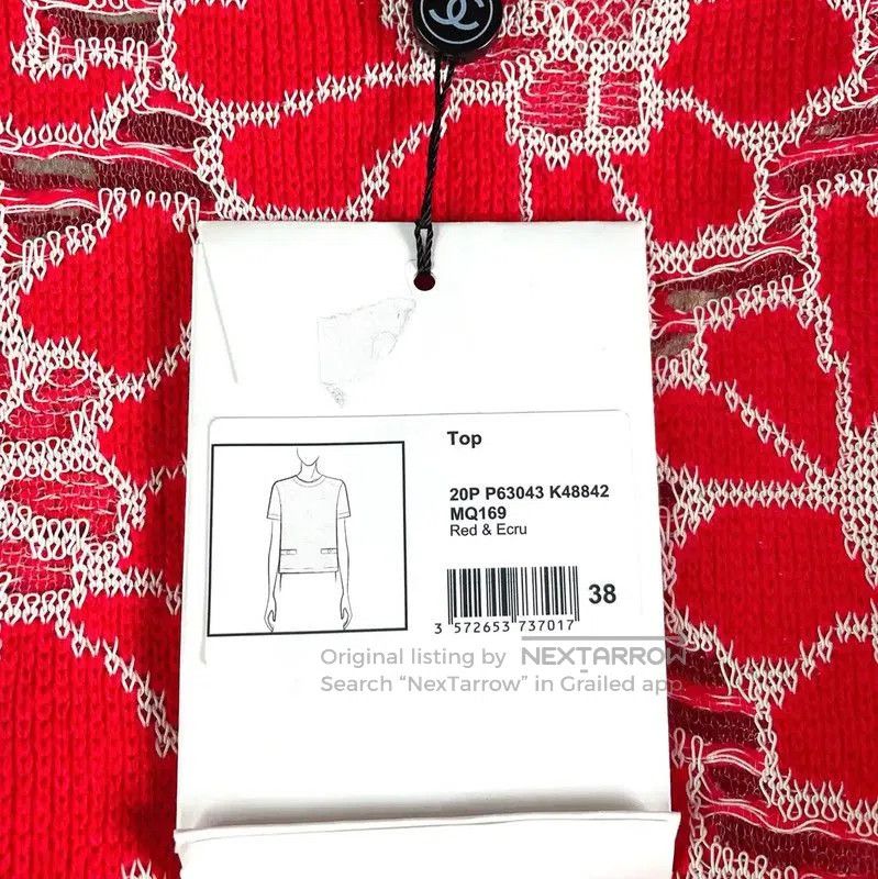 Chanel Chanel Red Wool Blend Short Sleeve T-Shirt . Size S / US 4 / IT 40 - 7 Thumbnail