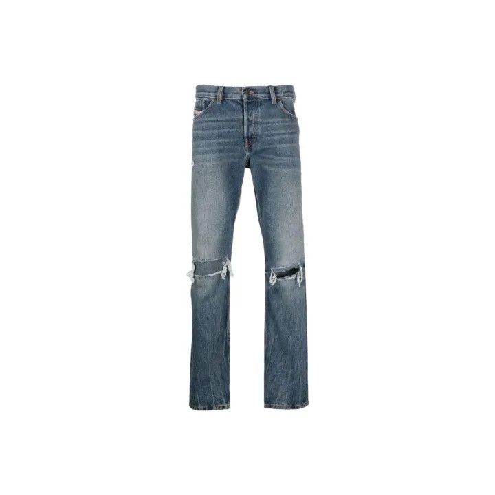 Diesel Diesel 1995 Blue Distressed Straight Jeans 0079 Size US 38 / EU 54 - 1 Thumbnail