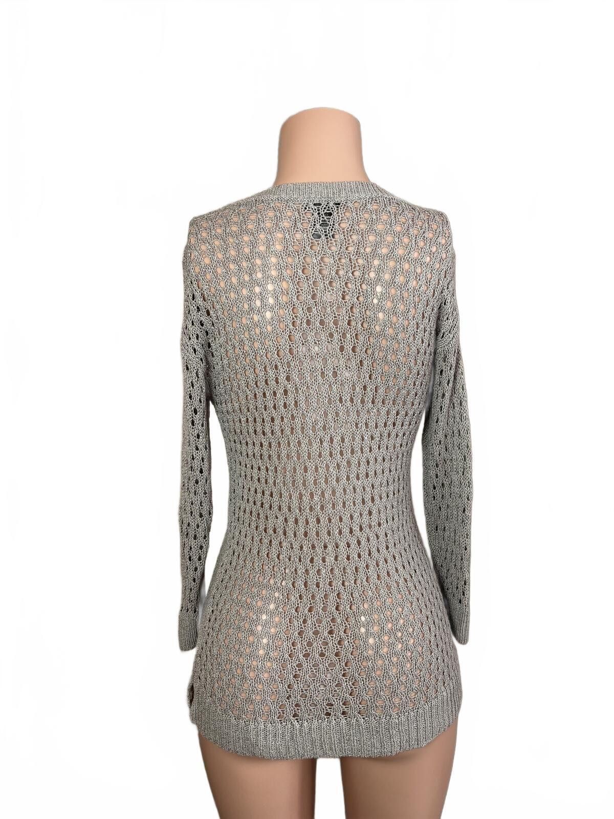 Ann Taylor Ann Taylor Boho Festival Gray Open Knit Sweater. Small. Size S / US 4 / IT 40 - 5 Thumbnail