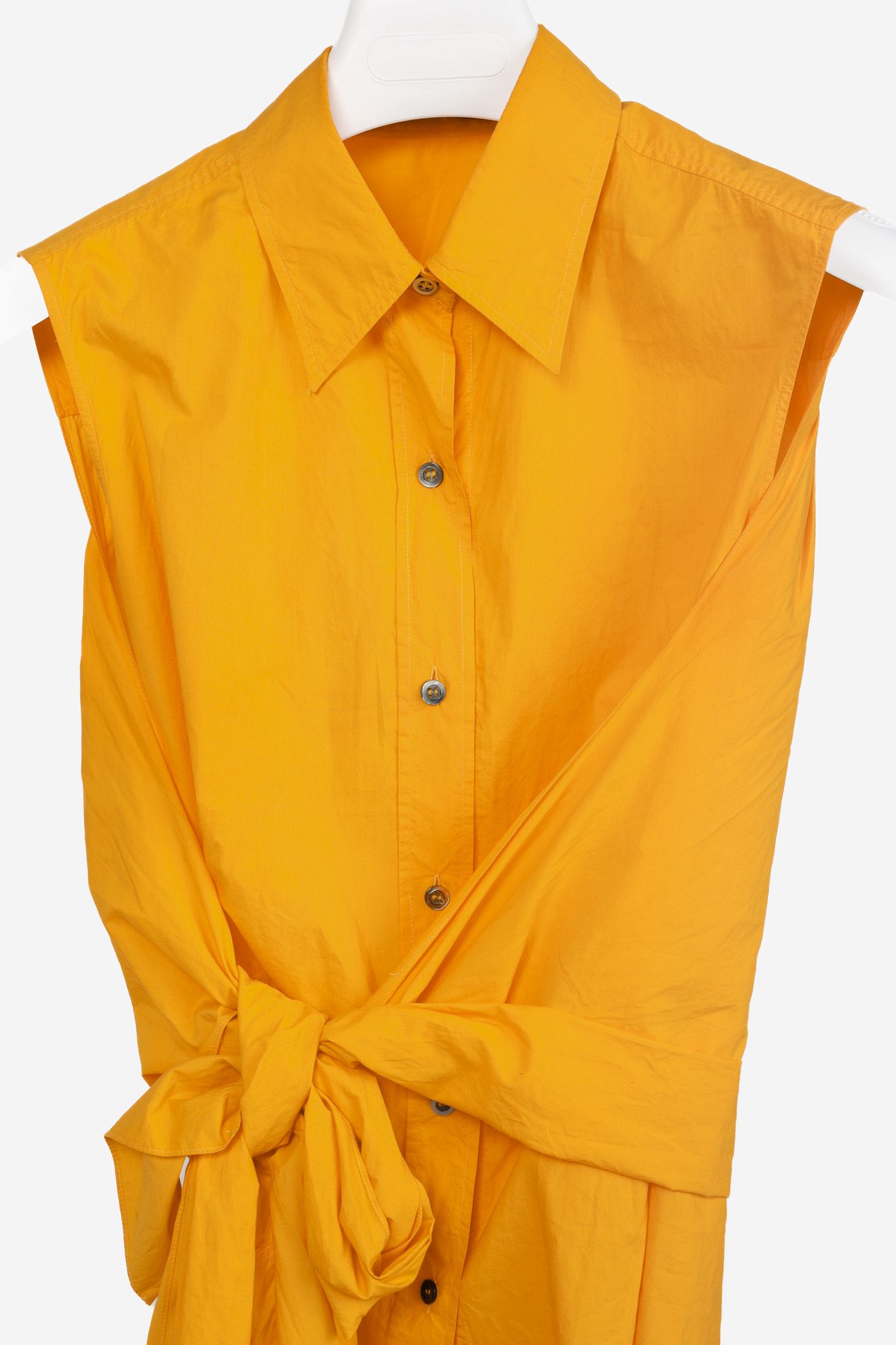 SOFIE D'HOORE Sofie D'Hoore Orange Button Up Tie Front Shirt Size M / US 6-8 / IT 42-44 - 3 Thumbnail