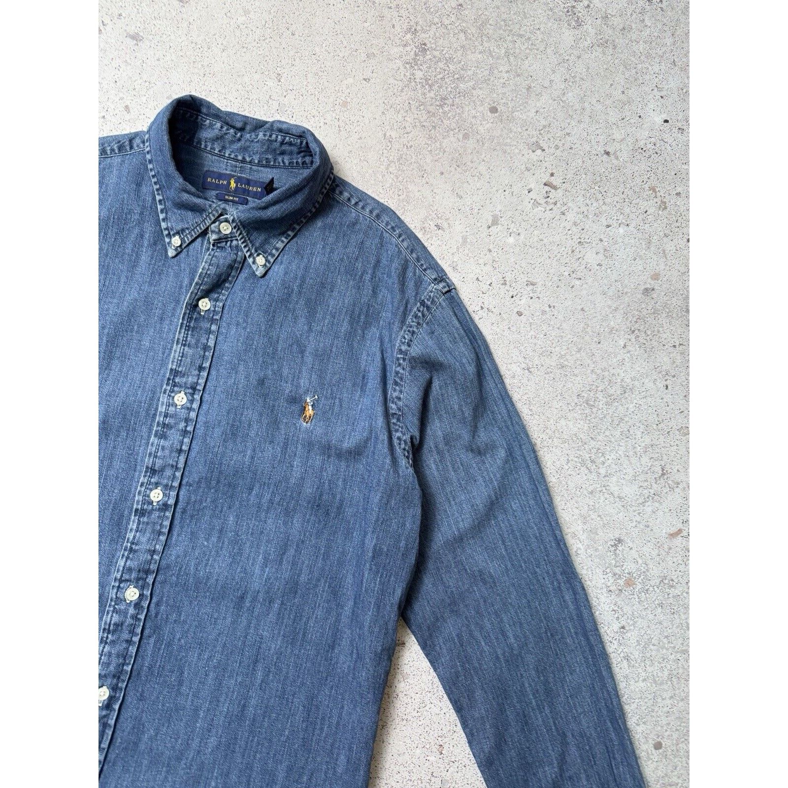 Polo Ralph Lauren Polo Ralph Lauren Denim Long Sleeve Button Up Shirt Size XL Size US XL / EU 56 / 4 - 4 Thumbnail