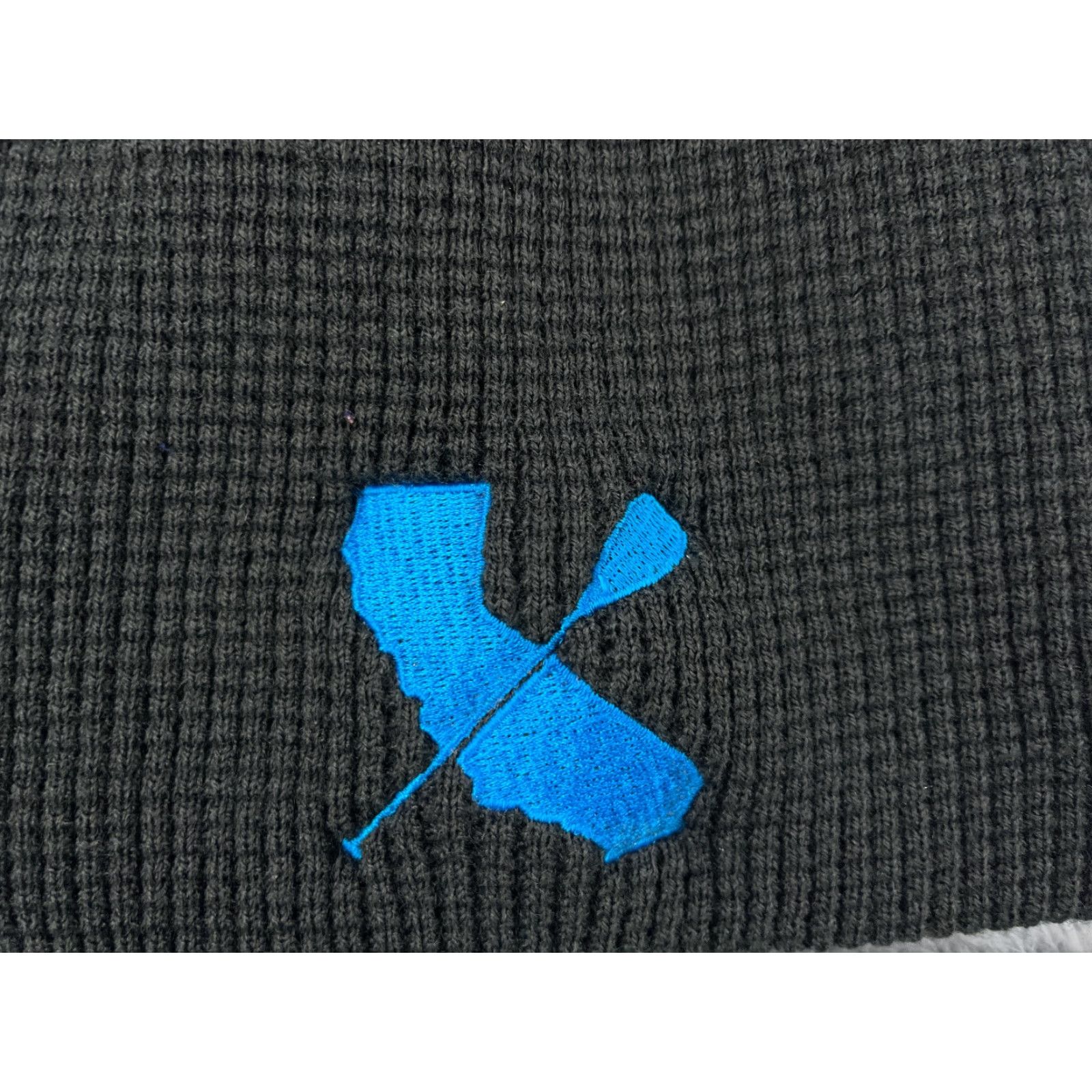 Vintage Otto Cali Paddler Beanie Toque Adult One Size Black Blue Waffle Knit 100% Acrylic Beanie Unisex Adults Hat Black Size ONE SIZE - 2 Thumbnail