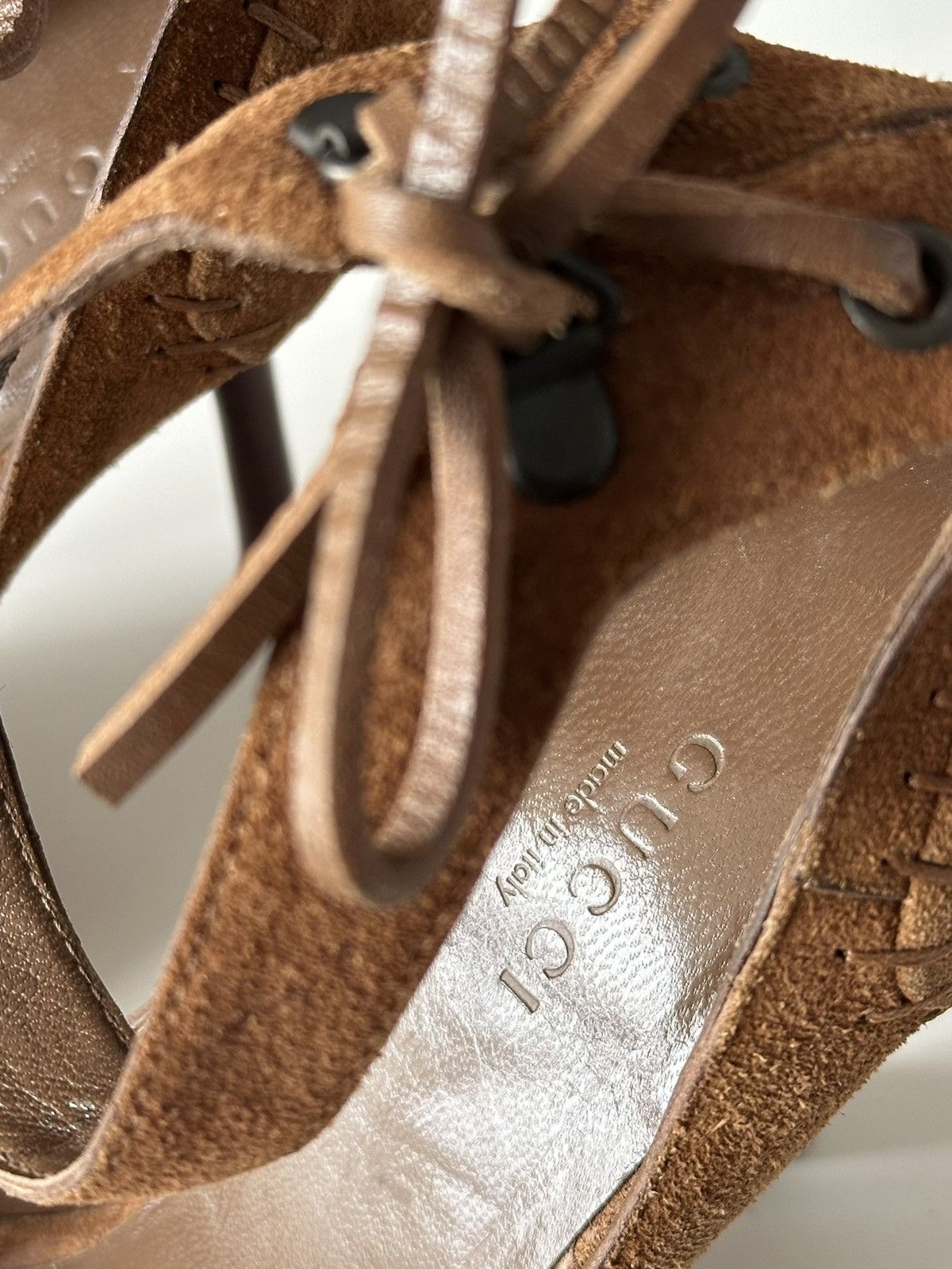 Gucci Gucci Suede Ankle Cuff Pointed Toe Brown D'orsay Pumps Heels Size US 6 / IT 36 - 5 Thumbnail