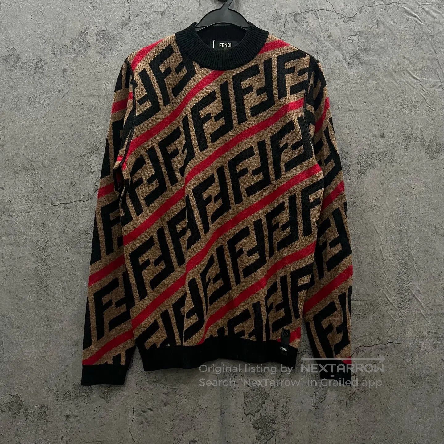 Fendi FENDI Full Print Baguette Logo Knit Sweater| Size US S / EU 44-46 / 1 - 1 Thumbnail