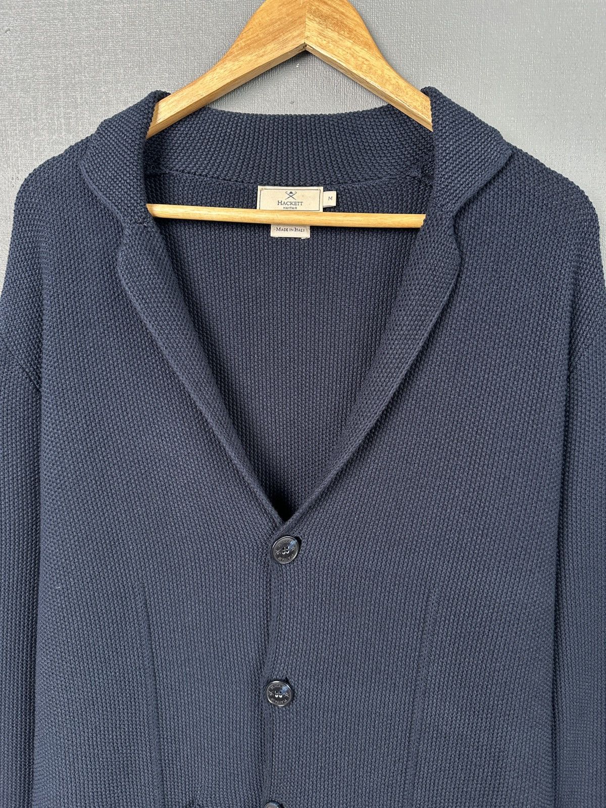 HACKETT MAYFAIR Rice Stitch Knit Blazer Jacket Navy Men