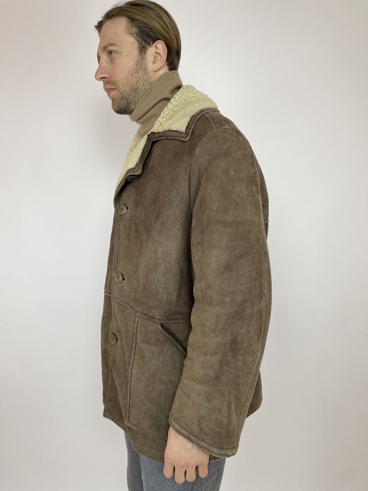 Other antartex Vintage SHEEPSKIN Coat made In Scotland size M-L Size US L / EU 52-54 / 3 - 7 Thumbnail