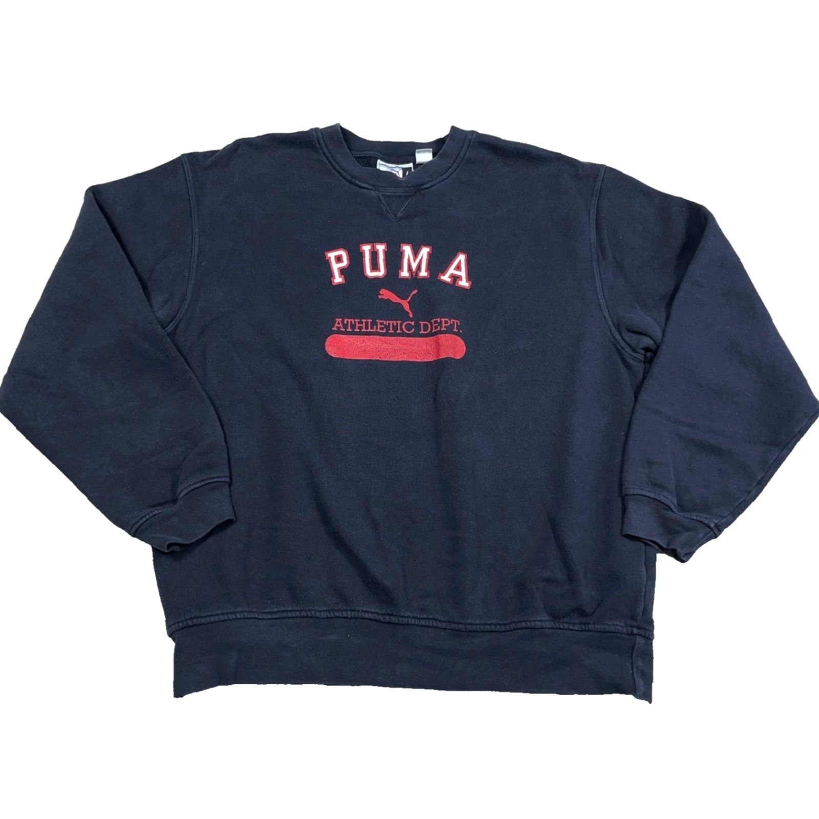 Puma VINTAGE PUMA Sweatshirt Men L Black Crewneck Logo Embroidered 90s Retro Pullover Sweatshirt - Cotton Blend Heavyweight Size US L / EU 52-54 / 3 - 2 Thumbnail