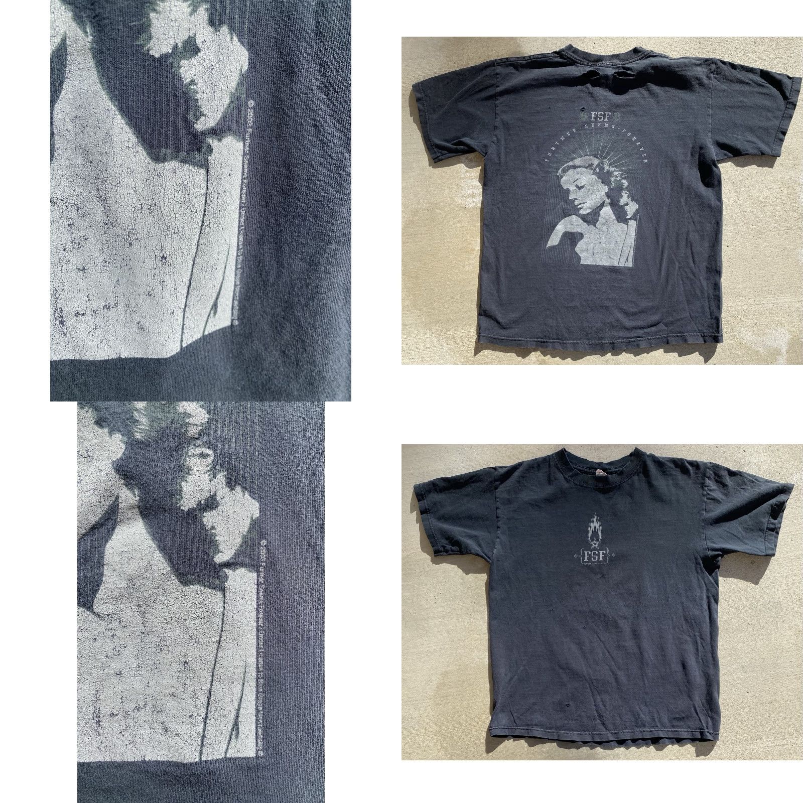 Anvil FSF Band T-Shirt Anvil Cotton Distressed M Black 2000s Further Seems Forever Mens Shirt Size US M / EU 48-50 / 2 - 10 Thumbnail