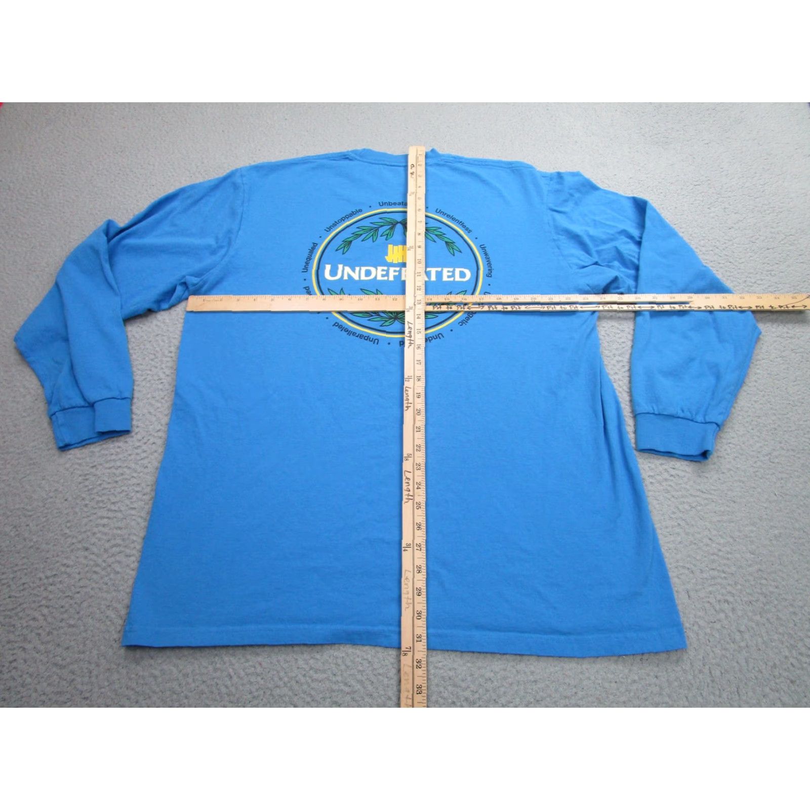 Undefeated Undefeated Long Sleeve Shirt Mens XL Blue Graphic Print Made in USA Streetwear Size US XL / EU 56 / 4 - 7 Thumbnail
