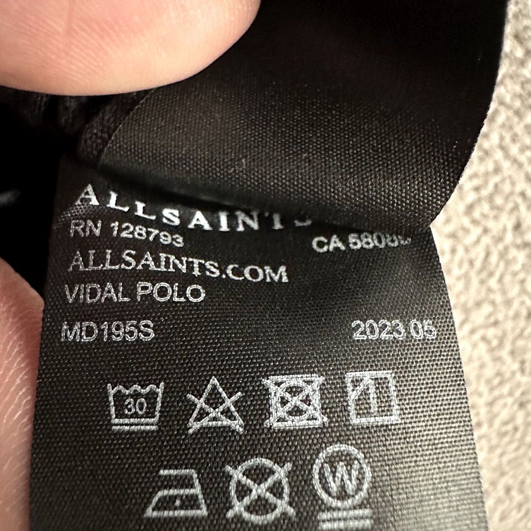 Allsaints AllSaints Polo Shirt Men L Black Vidal Short Sleeve Slim Button Collar 100% Cotton Logo Slimming Casual Size US L / EU 52-54 / 3 - 5 Thumbnail