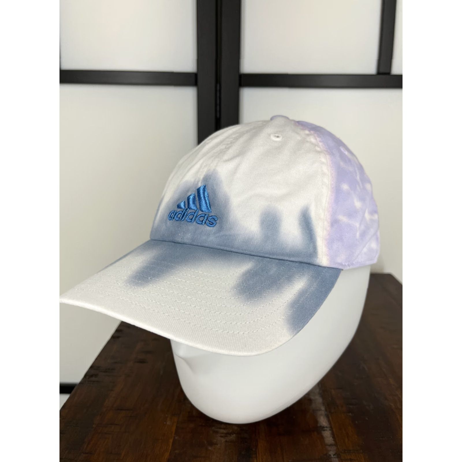 Adidas Adidas Hat Cap Strap Back Adult One Size White Blue Tie Dye 100% Cotton Twill Logo Snapback Unisex Adults Hat Mens Womens Boys Girls Size ONE SIZE - 4 Thumbnail