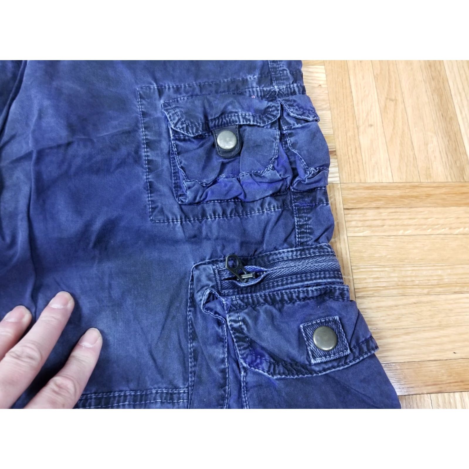 Ralph Lauren RALPH LAUREN POLO NAVY DISTRESSED DYED WASH CARGO WOMEN'S PANTS SZ 8 USED Size 24" / US 00 / IT 34 - 6 Thumbnail