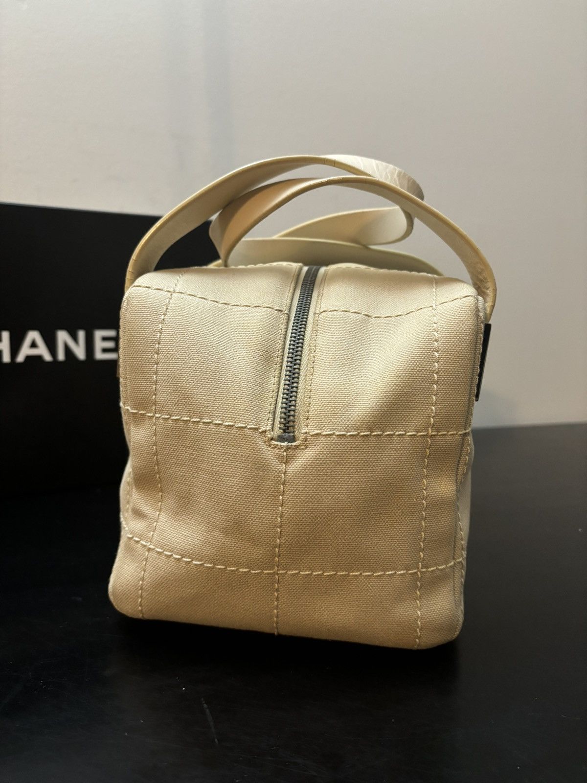 Chanel Chanel Coco Canvas Square Chocolate Stitched Bowling Bag Size ONE SIZE - 3 Thumbnail