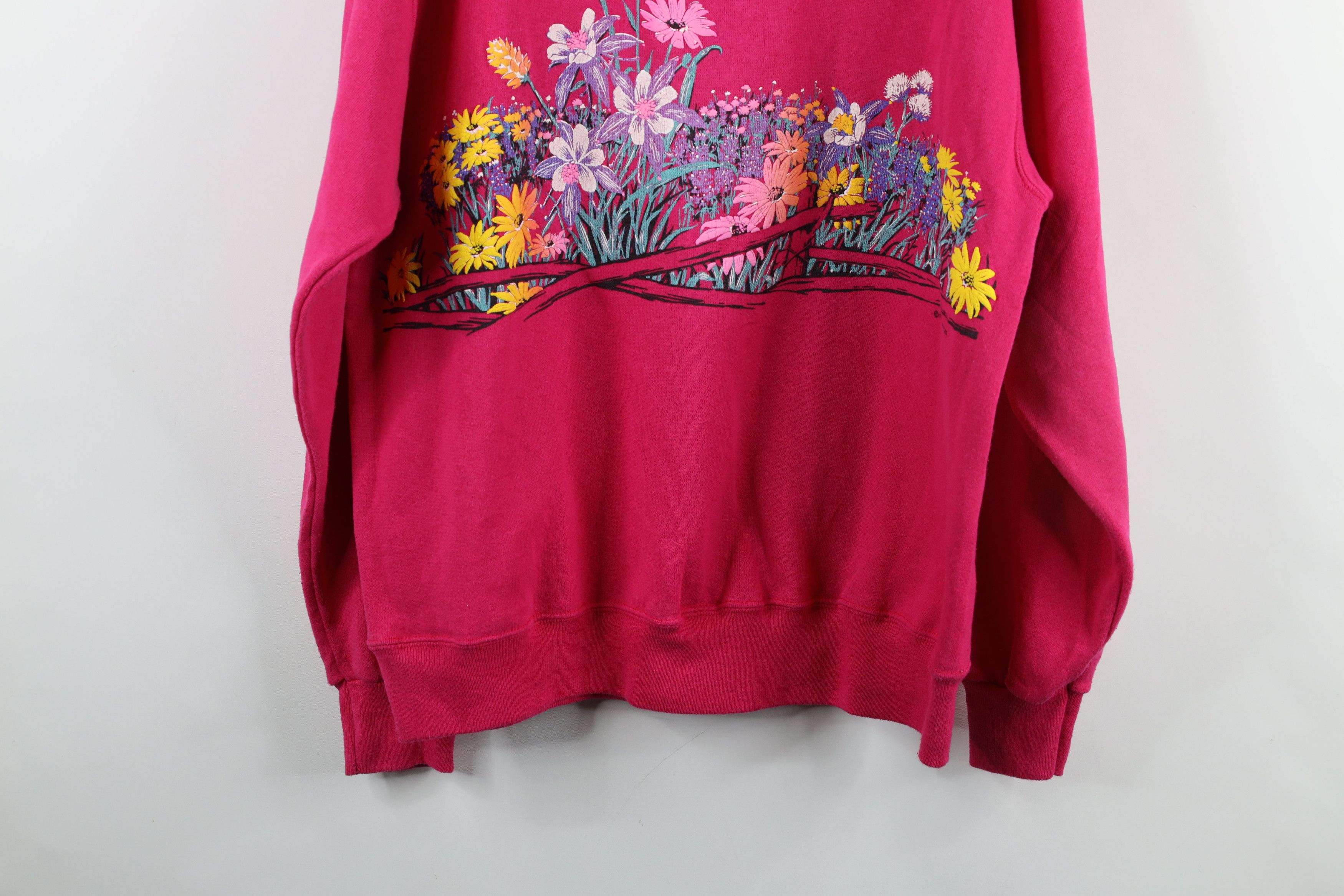 Vintage Vintage 90s Streetwear Flower Collared Sweatshirt USA Size L / US 10 / IT 46 - 15 Thumbnail