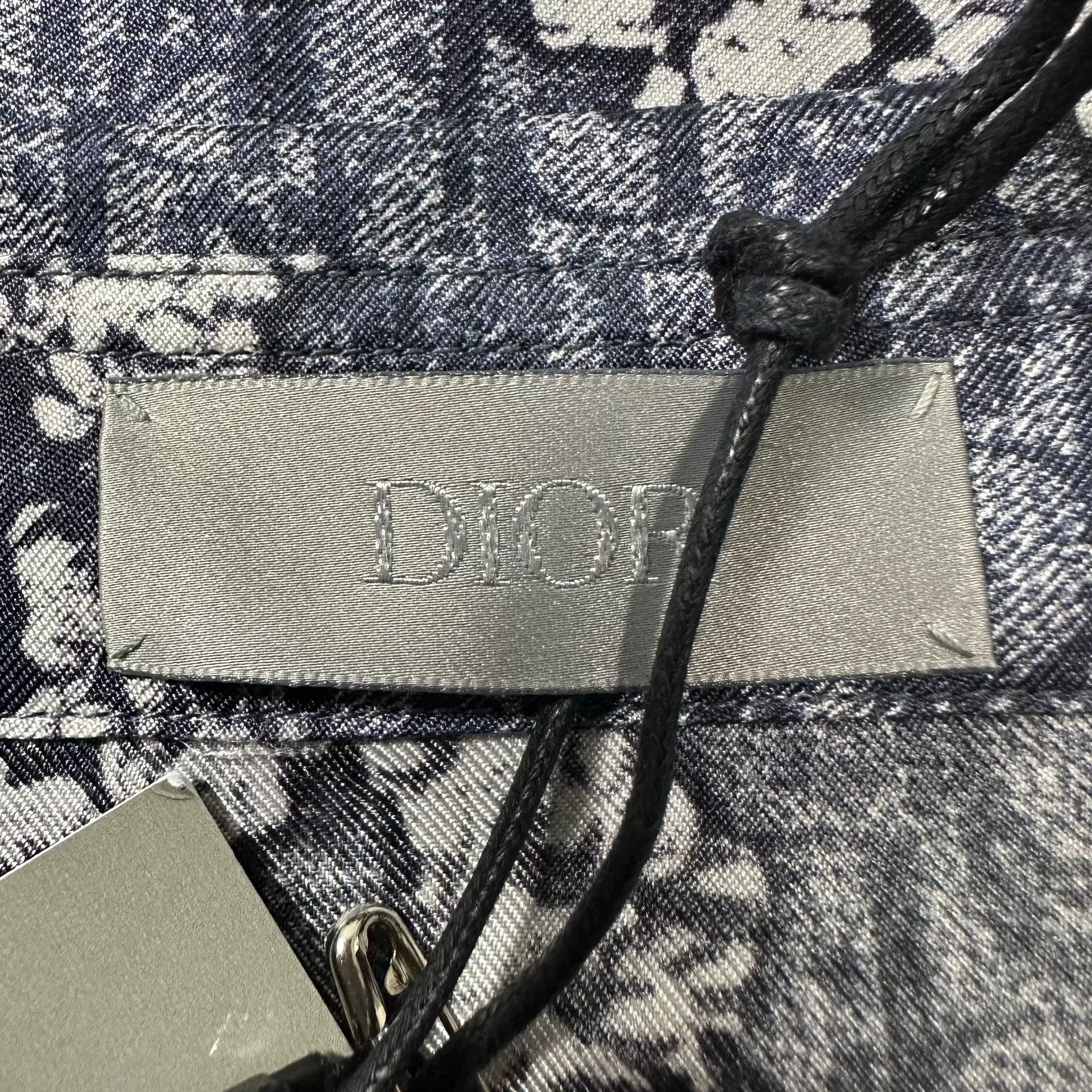 Dior DIOR x TEARS Blue Silk Logo Short Sleeve Shirt Size US M / EU 48-50 / 2 - 8 Thumbnail