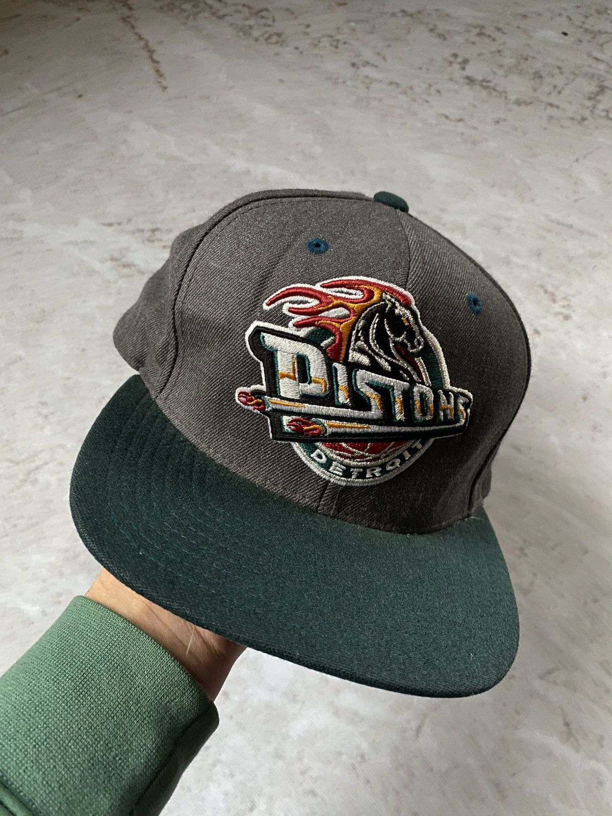 Hat Club × Mitchell & Ness × NBA Detroit Pistons Snapback Large Logo Mitchelle & ness Hat Cap Size ONE SIZE - 1 Thumbnail