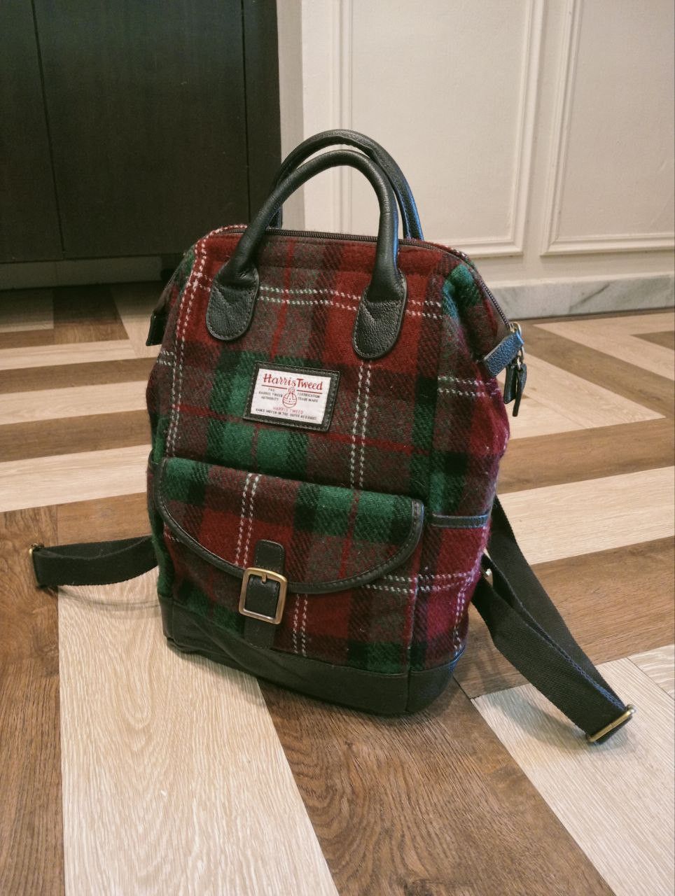 Harris Tweed HARRIS TWEED BRITISH GREEN WOOL LEATHER BACKPACK Size ONE SIZE - 2 Thumbnail