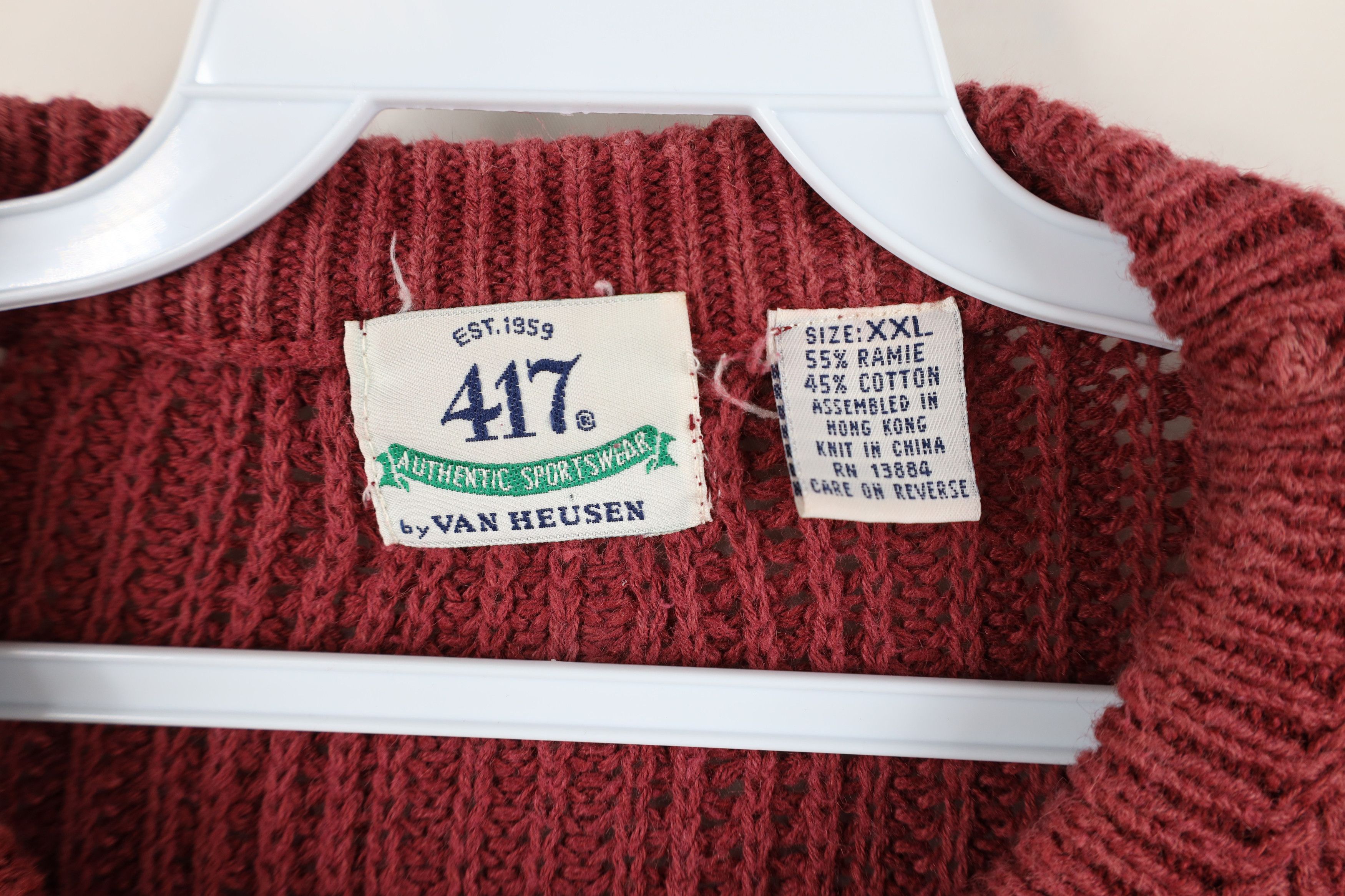 Vintage Vintage 90s Streetwear Blank Chunky Ribbed Knit Sweater Red Size US XXL / EU 58 / 5 - 5 Thumbnail