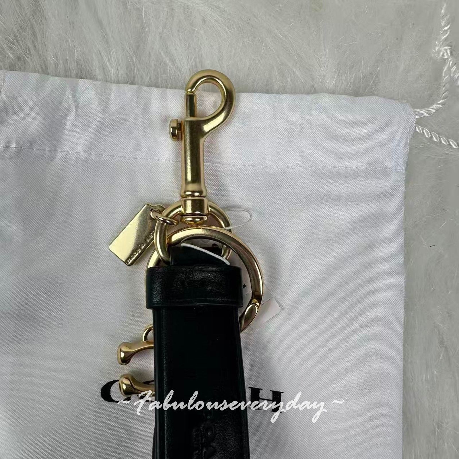 Coach Coach Trigger Snap Bag Charm In Leather/Gold/Black CR727 NWT Size ONE SIZE - 5 Thumbnail