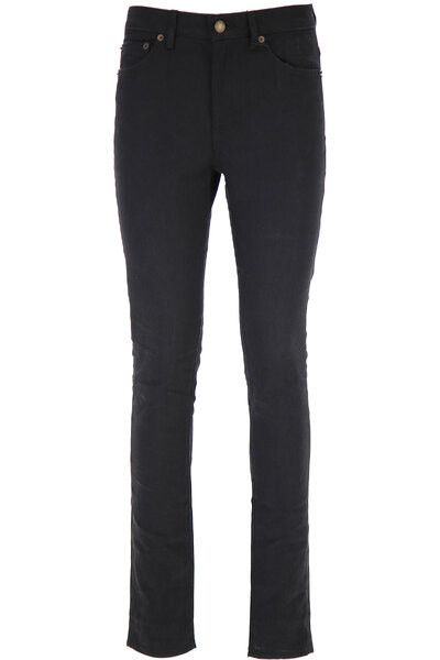 Saint Laurent Paris o1s1wg111124 Skinny-Fit Jeans in Used Stretch Denim Black Size 30" / US 8 / IT 44 - 1 Thumbnail