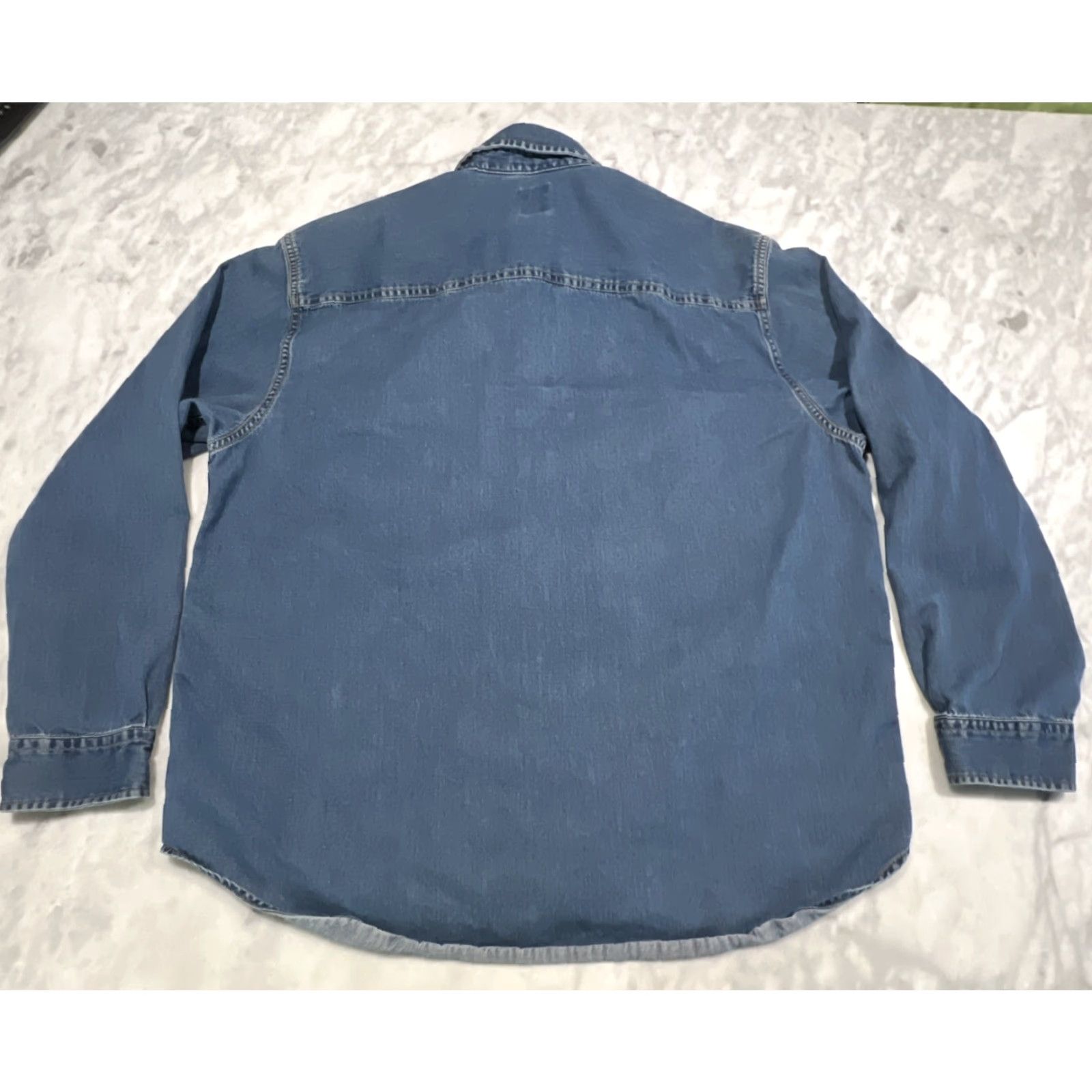 Gap VINTAGE Gap Denim Shirt Mens L Blue Long Sleeve Button Pockets Cotton Collar Y2K Size US L / EU 52-54 / 3 - 6 Thumbnail
