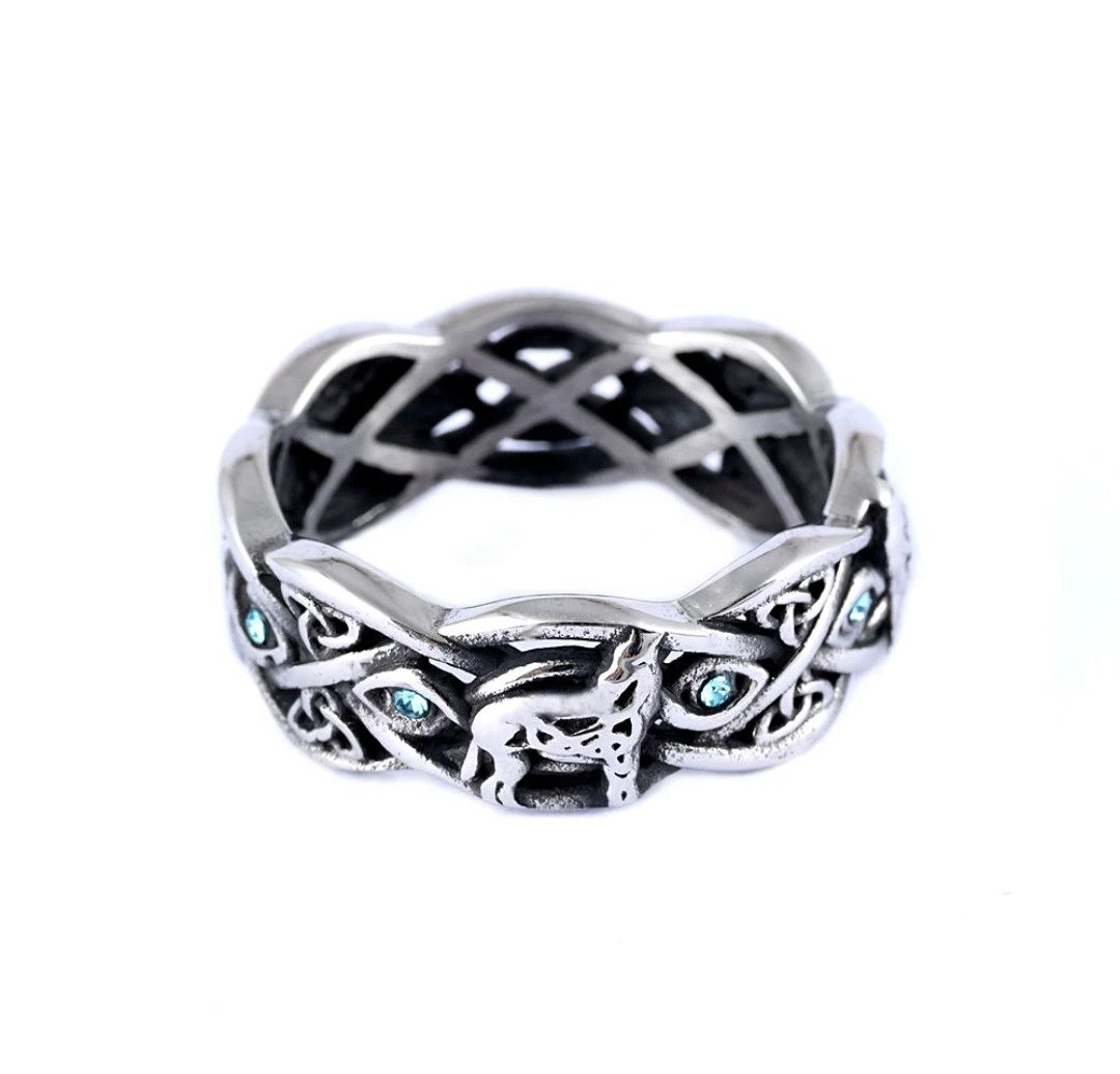 Vintage Nordic Moon Howler Silver Plated Ring Size 7 -13 Size ONE SIZE - 4 Thumbnail