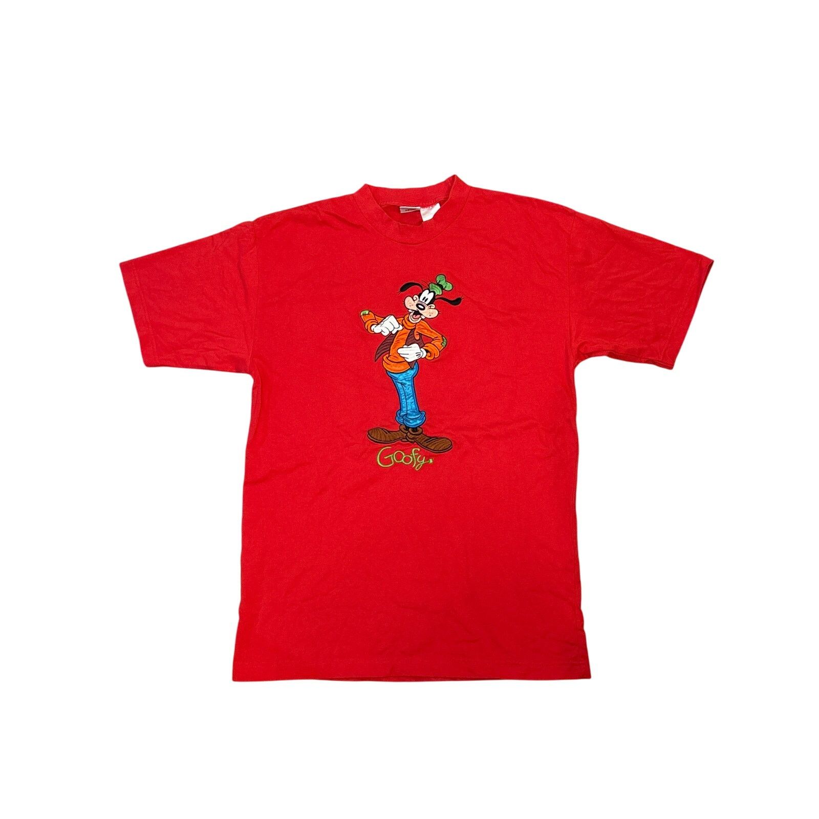 Disney Goofy The Disney Story Embroidered patchwork red shirt Large Size US L / EU 52-54 / 3 - 1 Thumbnail