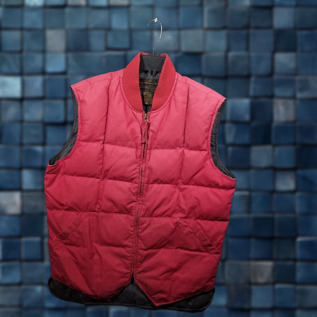 Eddie Bauer Vest Mens Medium Tall Red Downlight Down Puffer