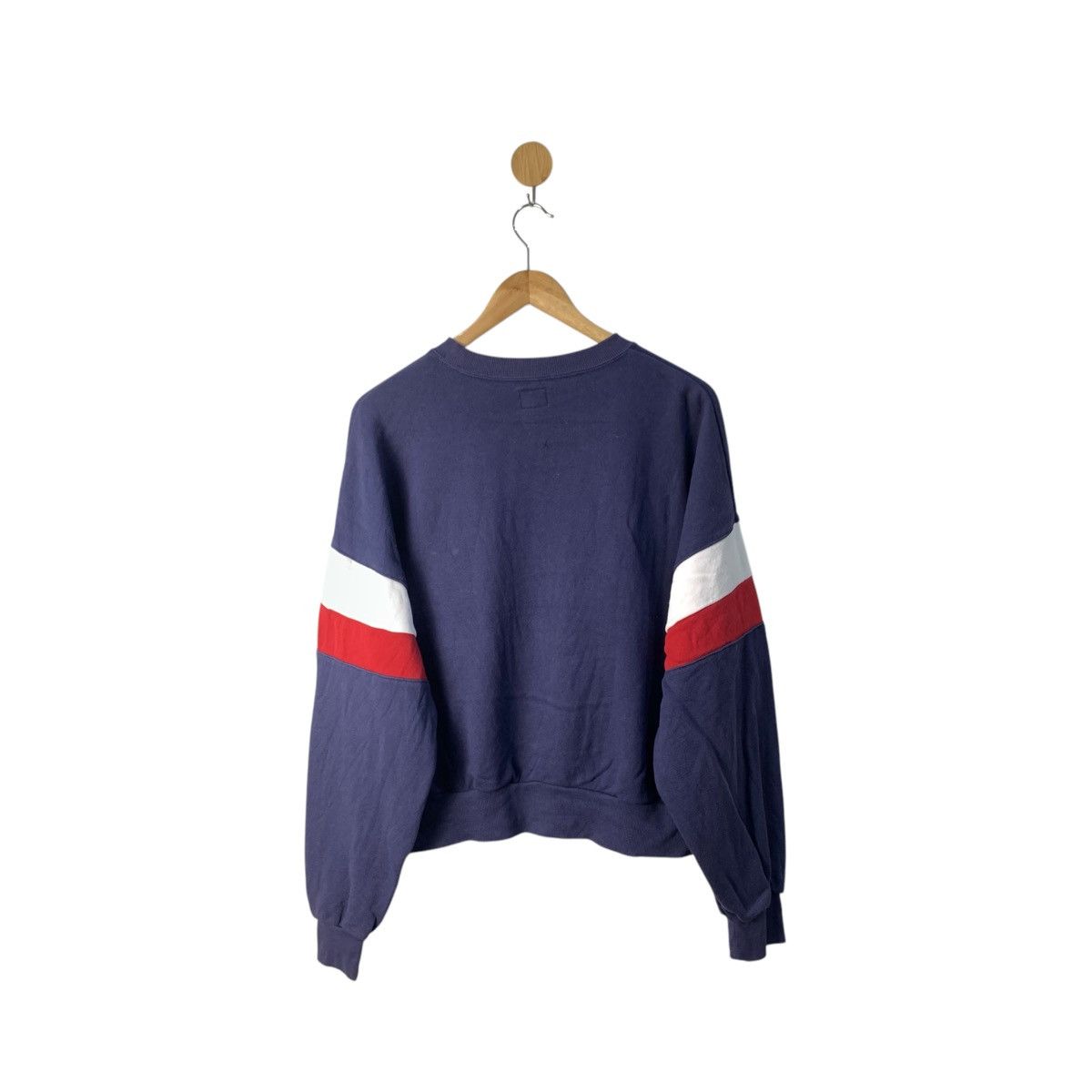 Levi's × Vintage Vtg Lee 90s Sweatshirt Striped Navy blue Small Baggy Size M / US 6-8 / IT 42-44 - 2 Thumbnail